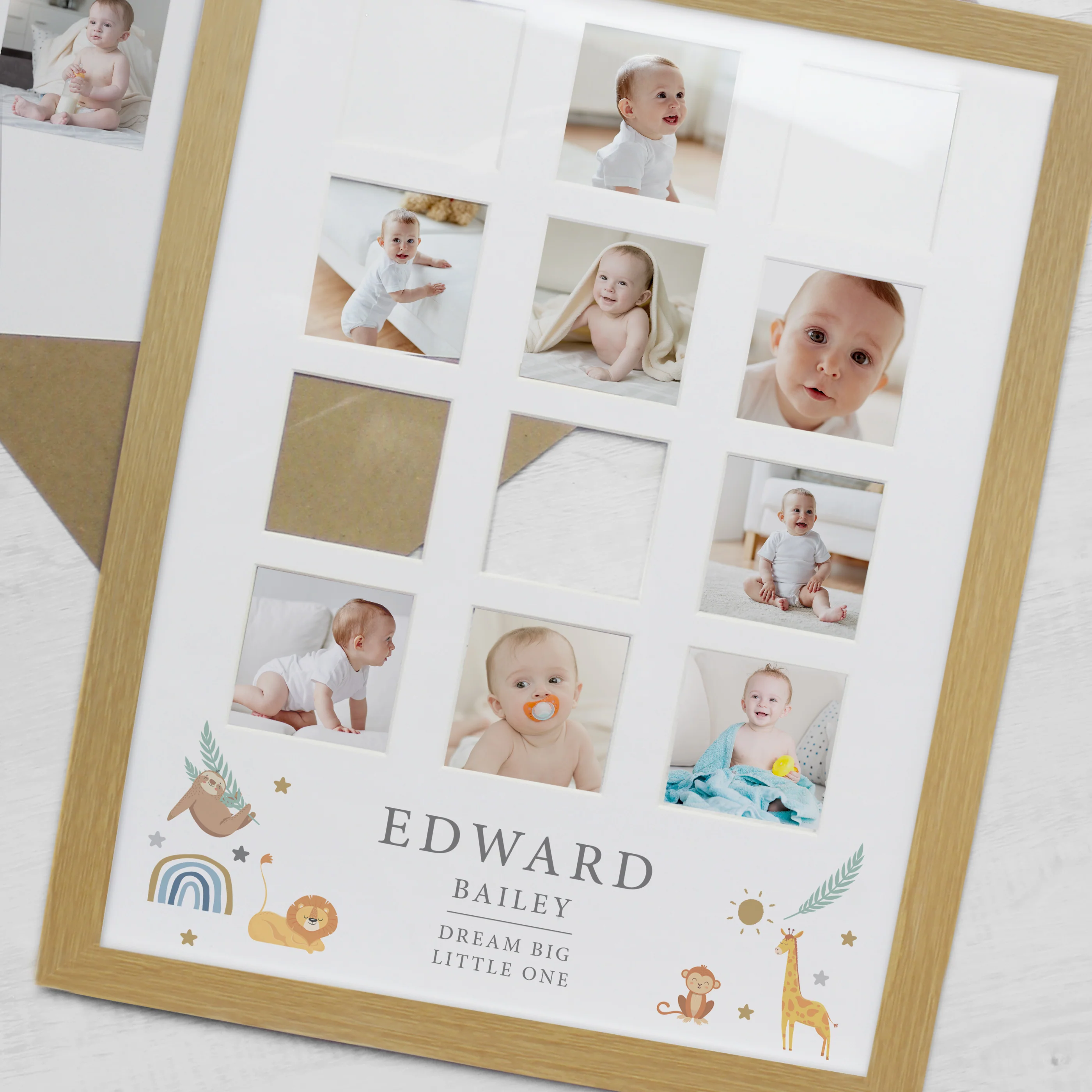 Personalised Animals Oak Multi Photo Frame - Image 4