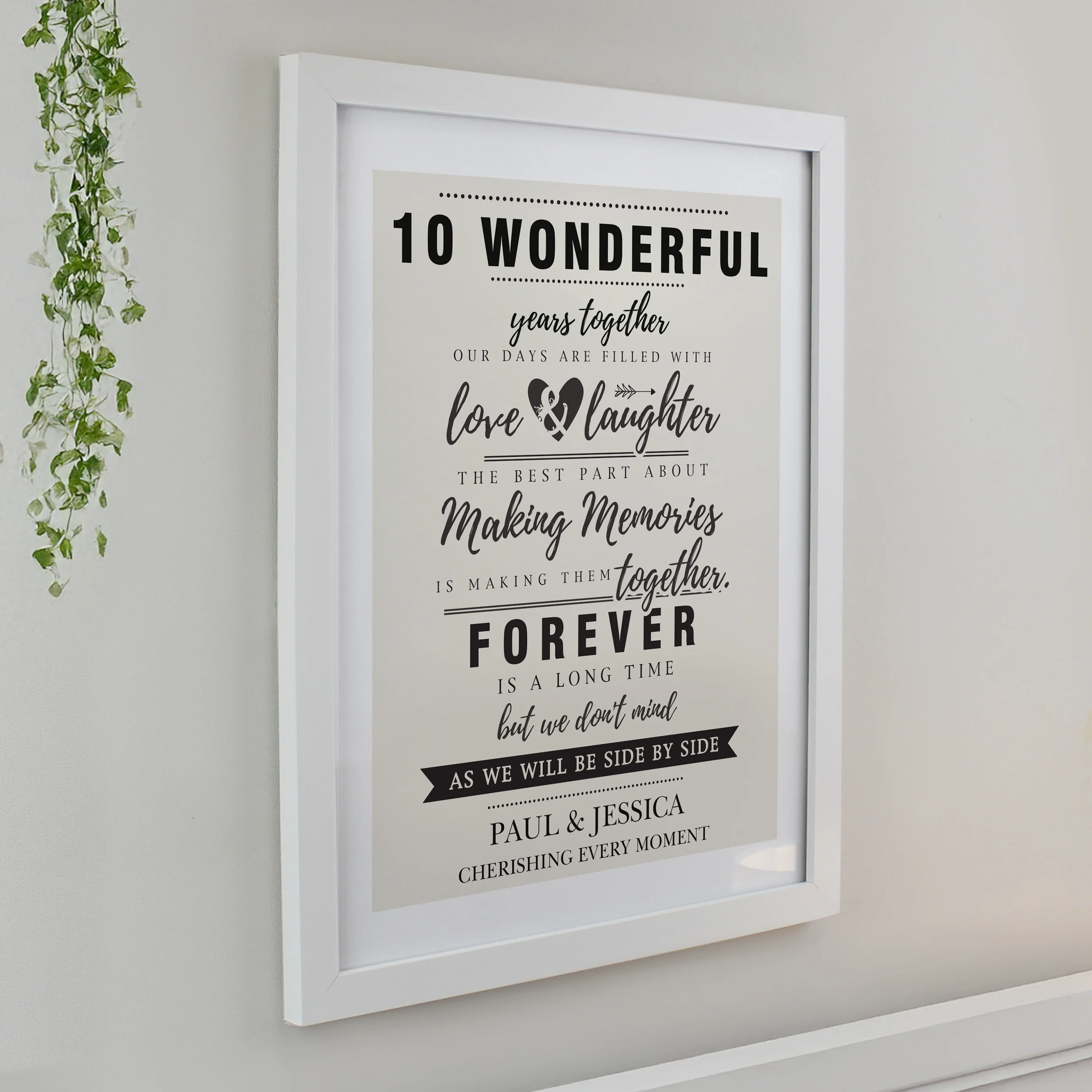 Personalised Anniversary White Poster Frane - Image 2