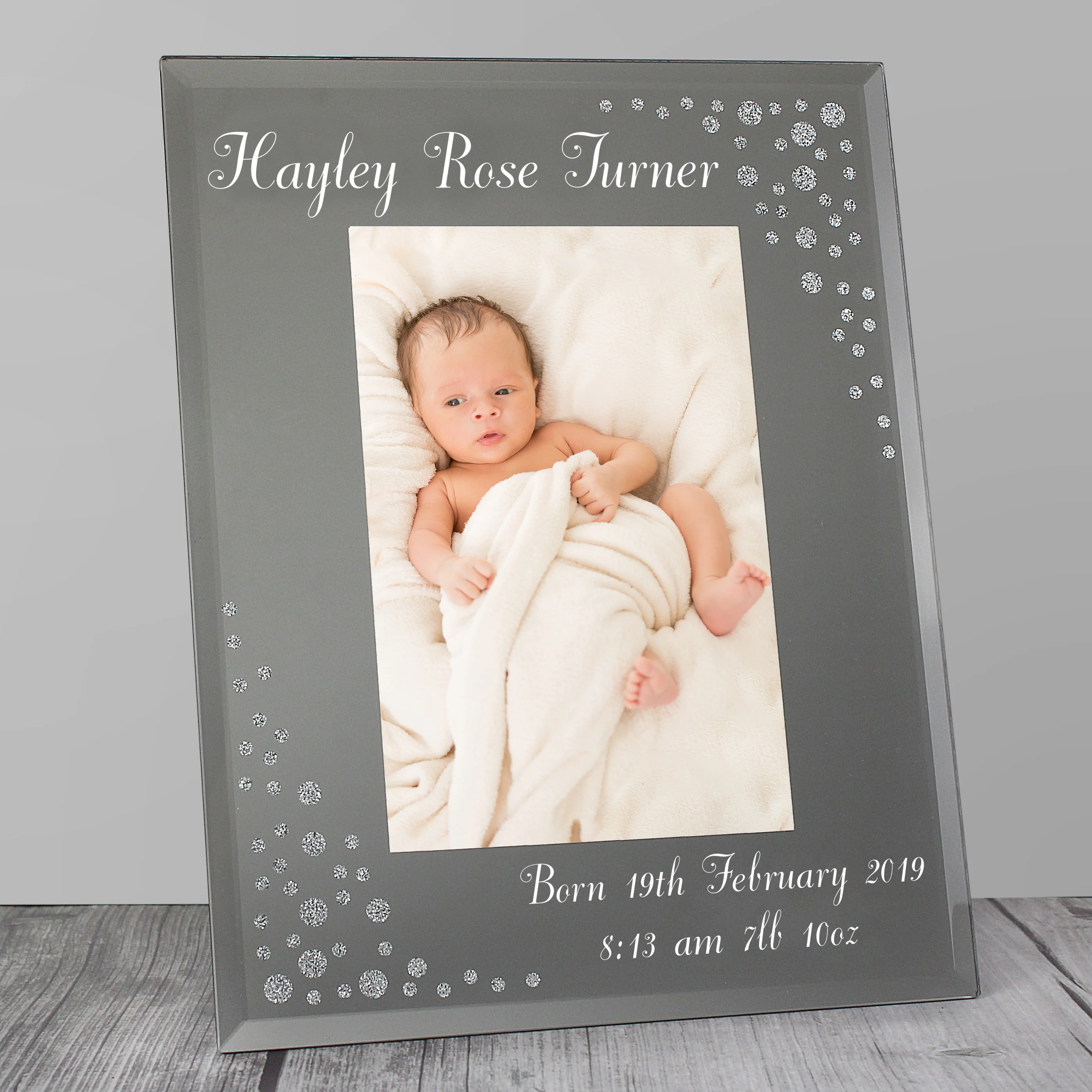 Personalised Any Message 6x4 Diamante Glass Photo Frame - Image 14