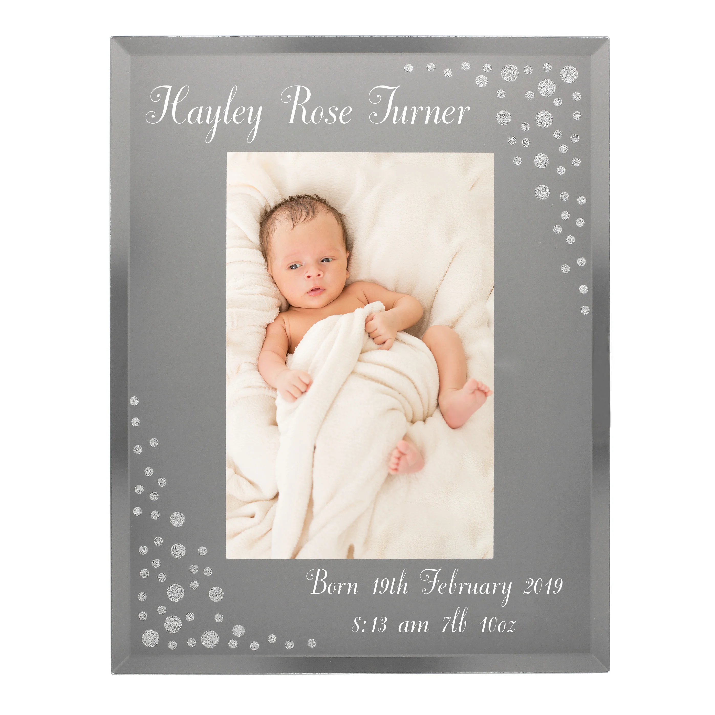 Personalised Any Message 6x4 Diamante Glass Photo Frame - Image 2