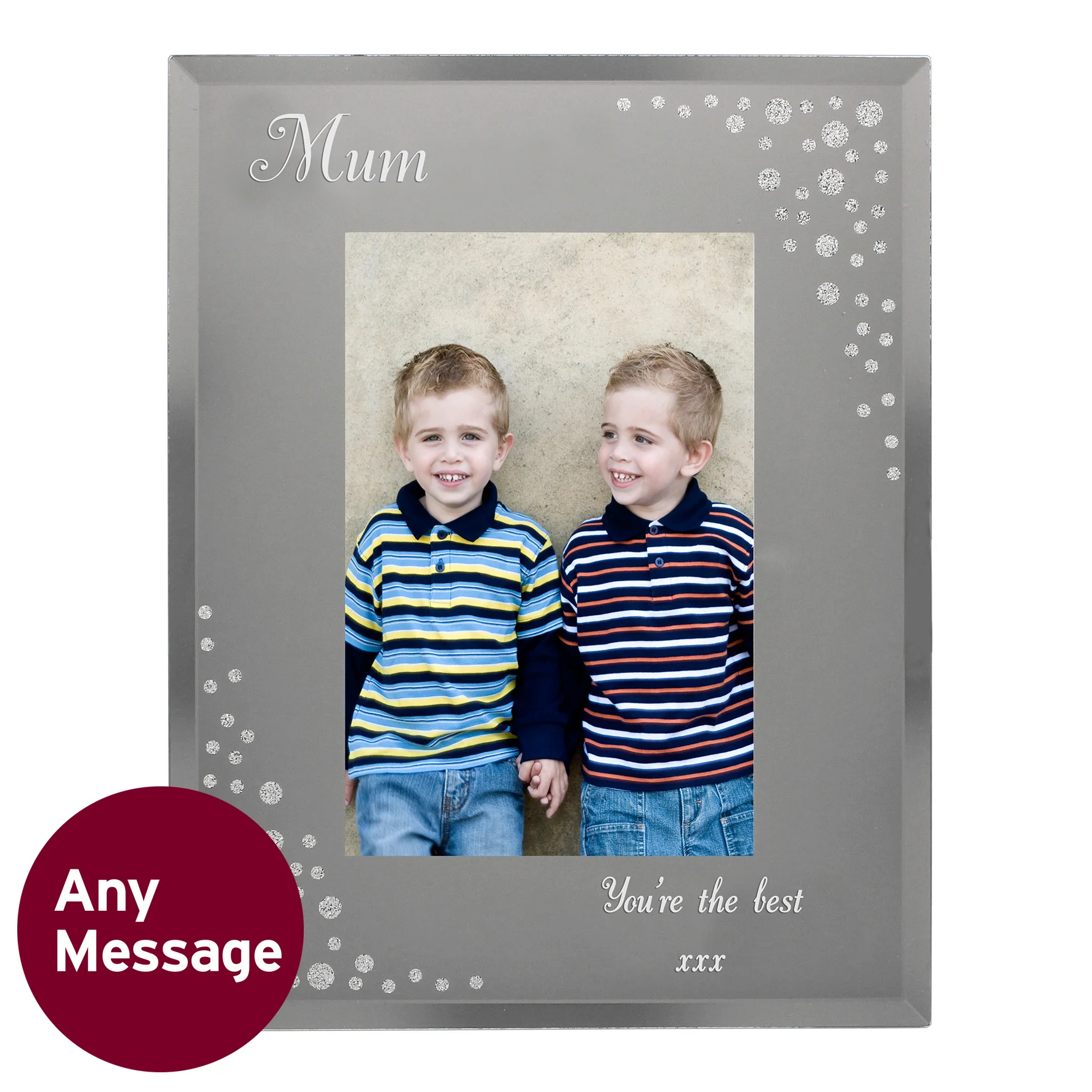 Personalised Any Message 6x4 Diamante Glass Photo Frame - Image 9