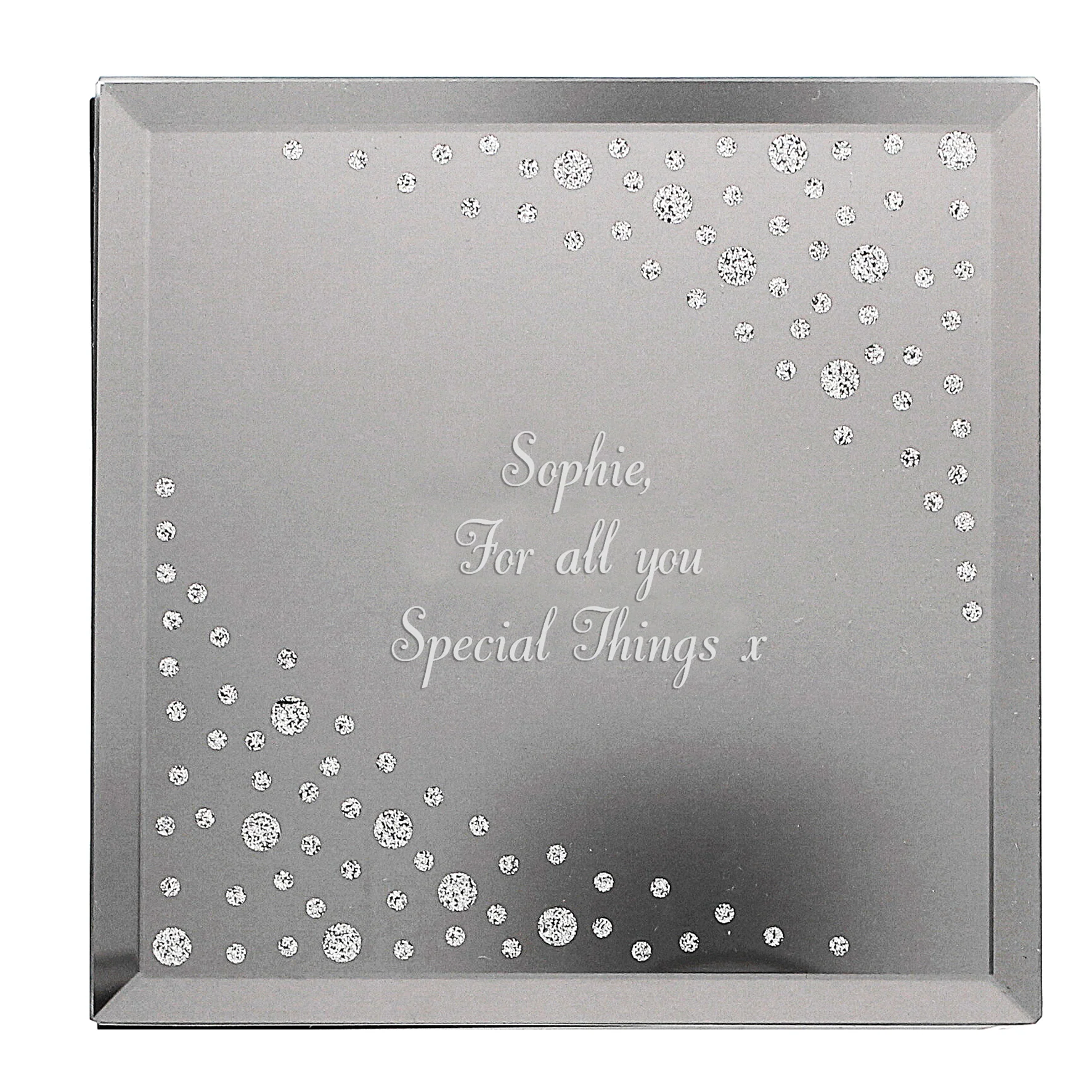 Personalised Any Message Diamante Glass Trinket Box - Image 4