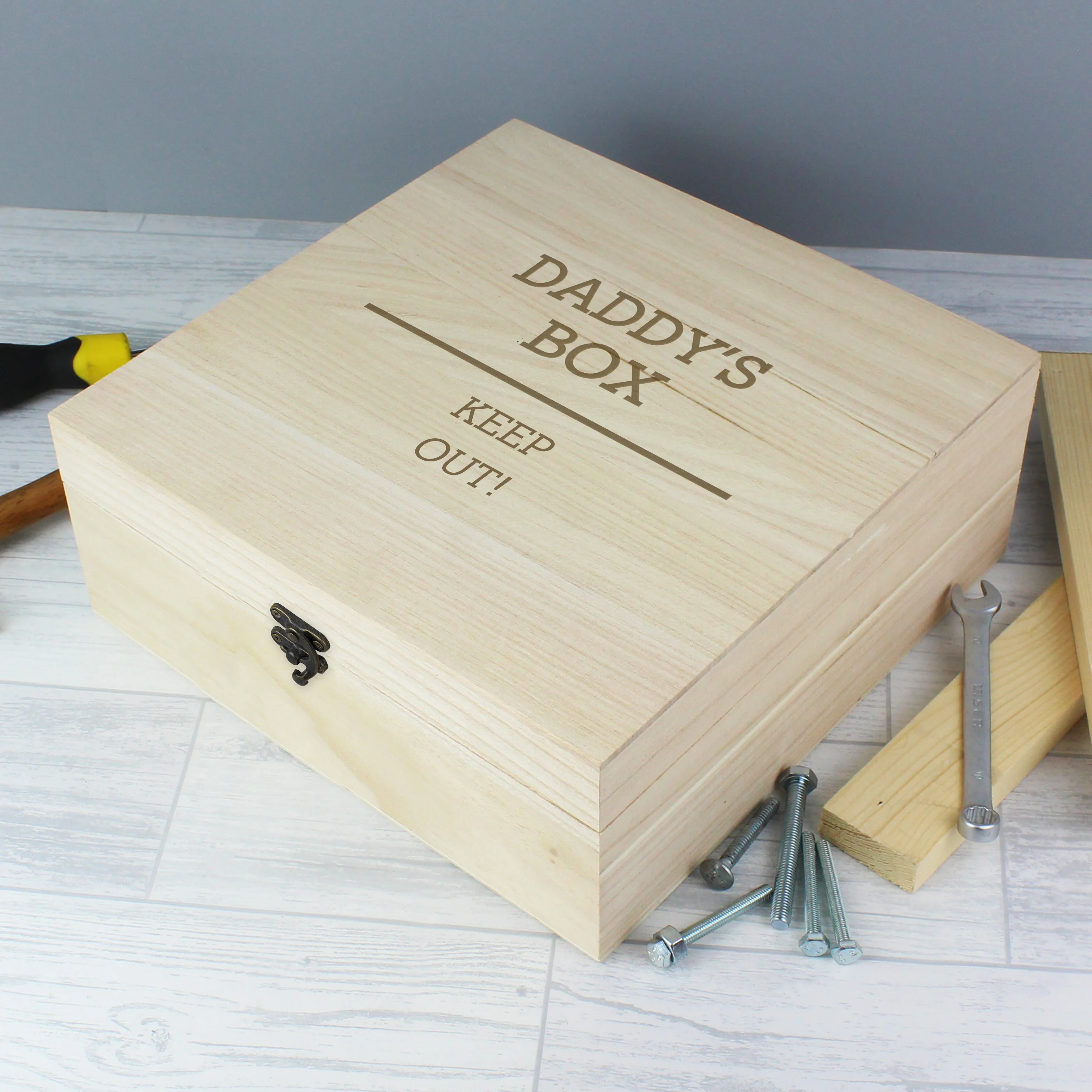 Personalised Any Message Large Wooden Keepsake Box - Image 10
