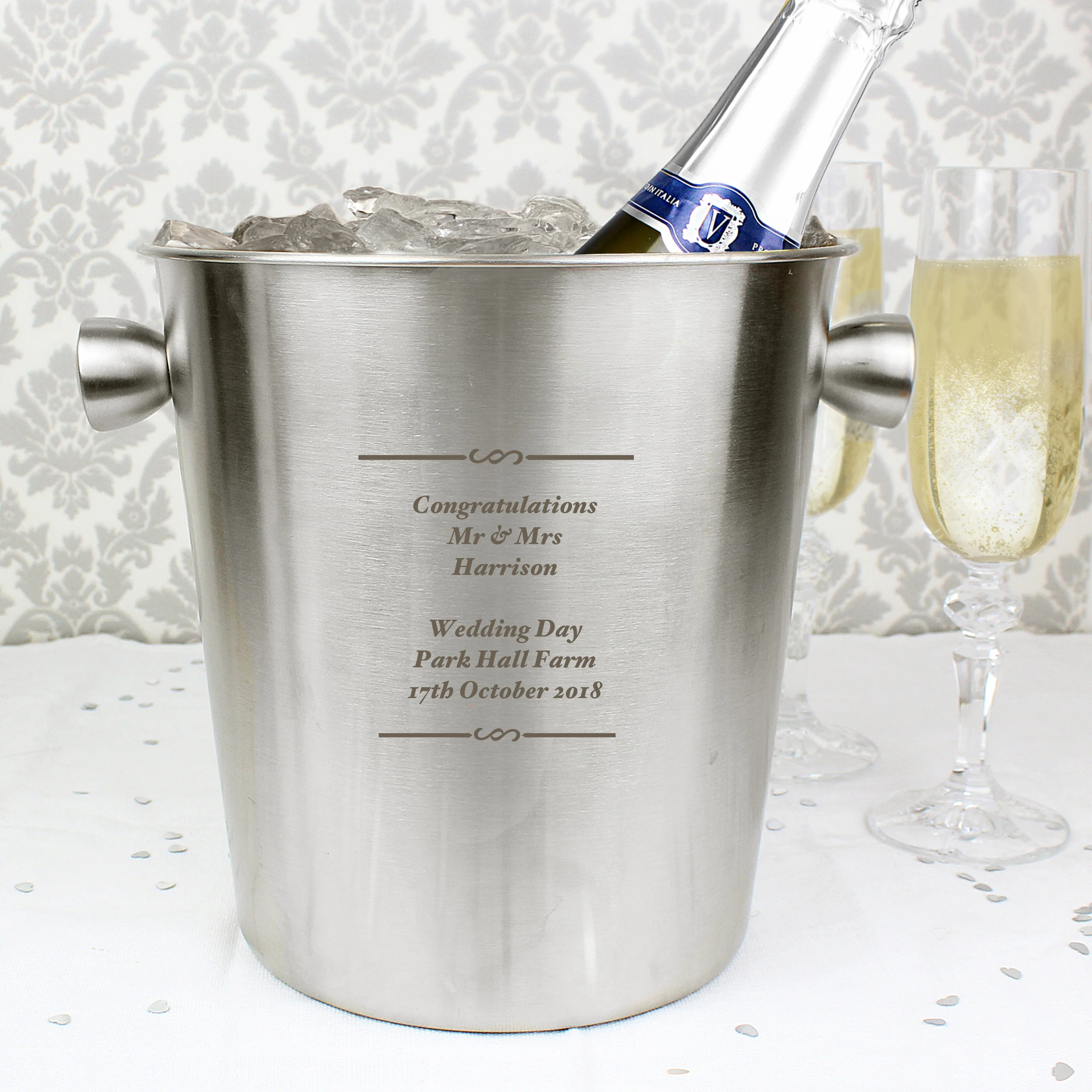 Personalised Any Message Stainless Steel Ice Bucket - Image 3