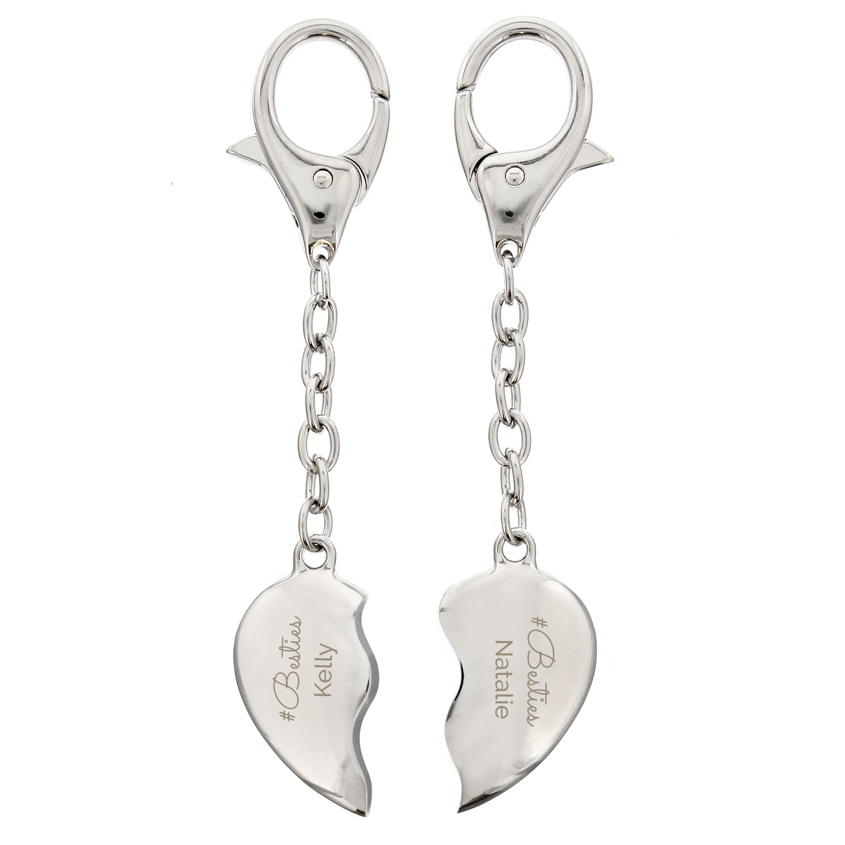 Personalised Any Message Two Hearts Keyring - Image 4