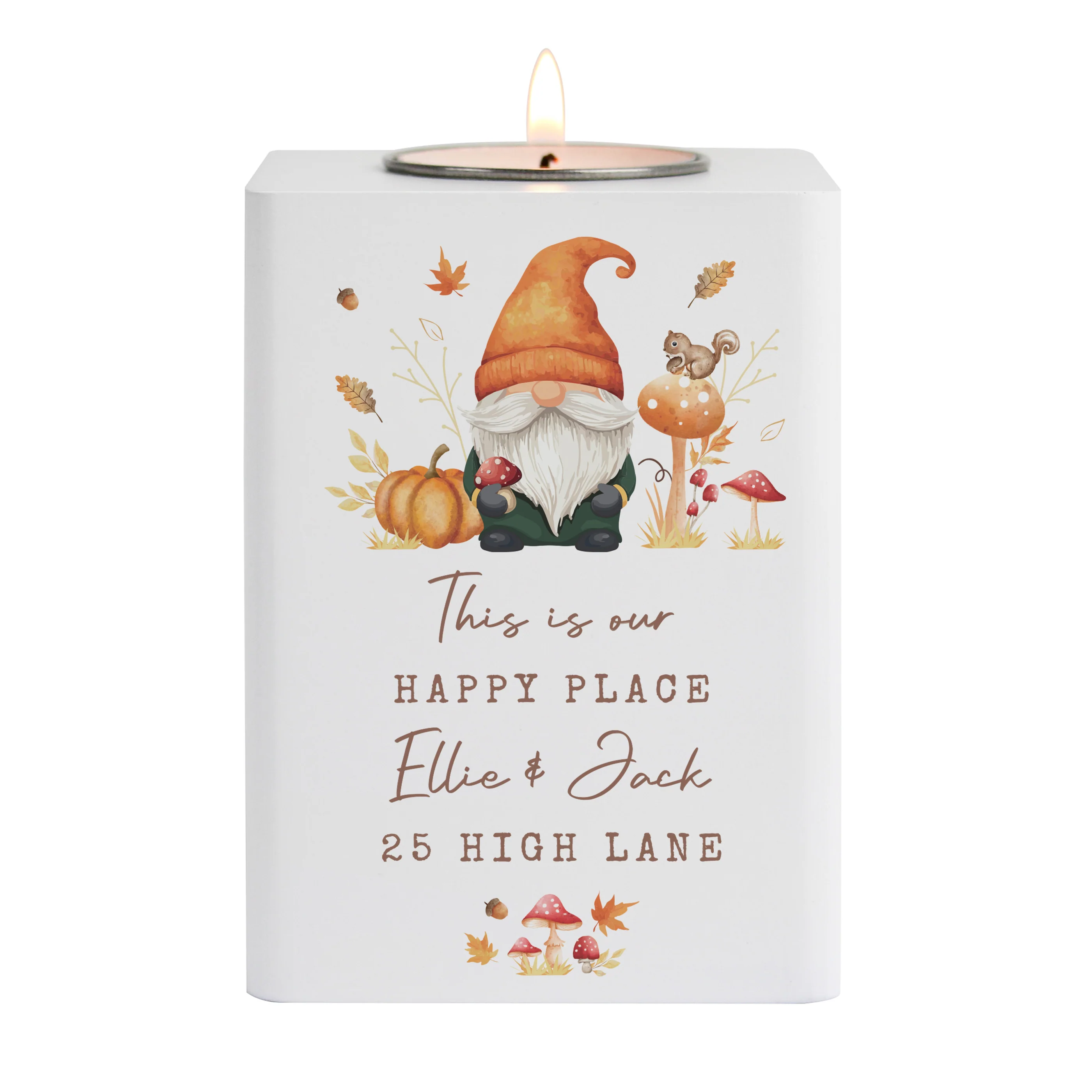 Personalised Autumn Gonk Tealight Holder - Image 4