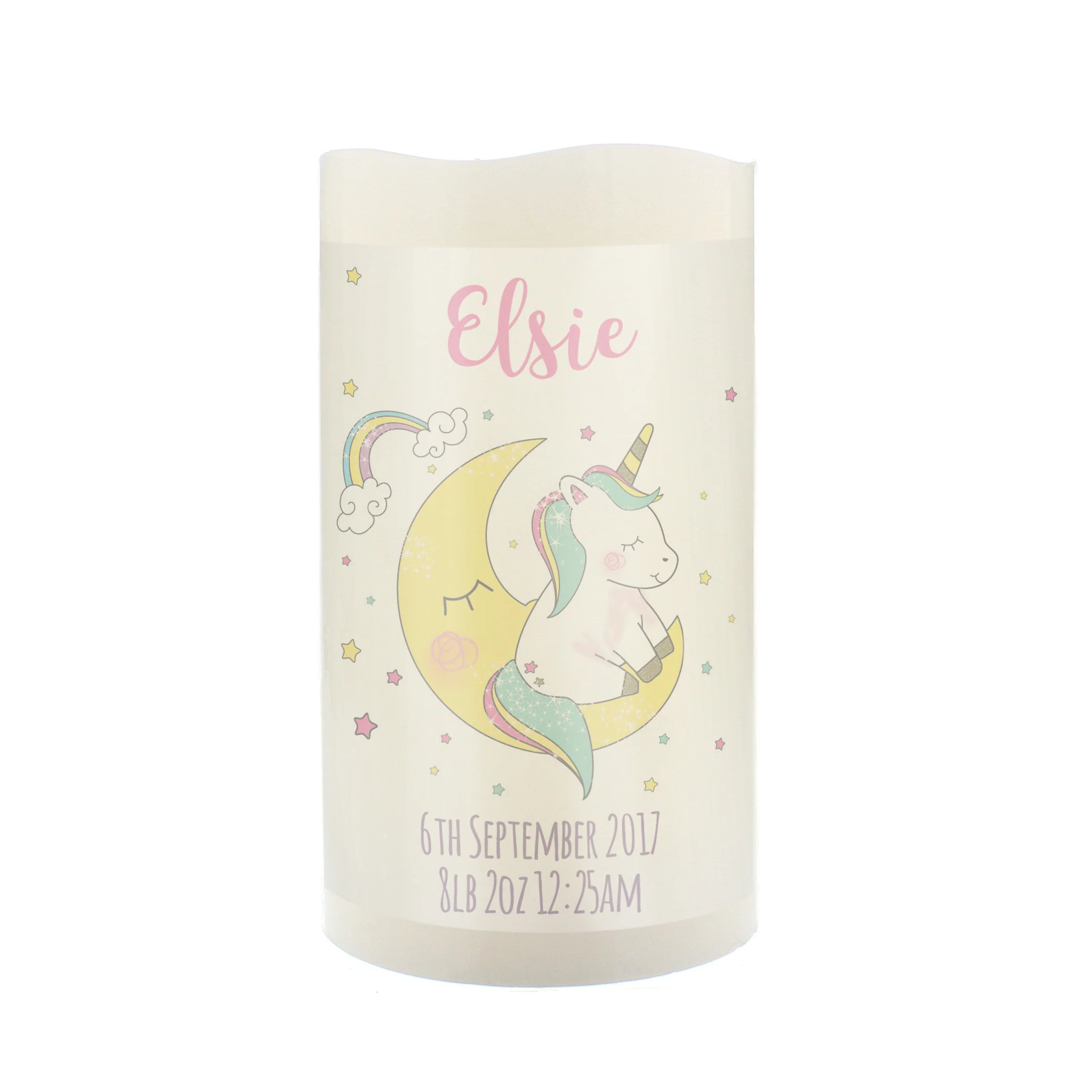 Personalised Baby Unicorn Nightlight LED Candle - Image 2