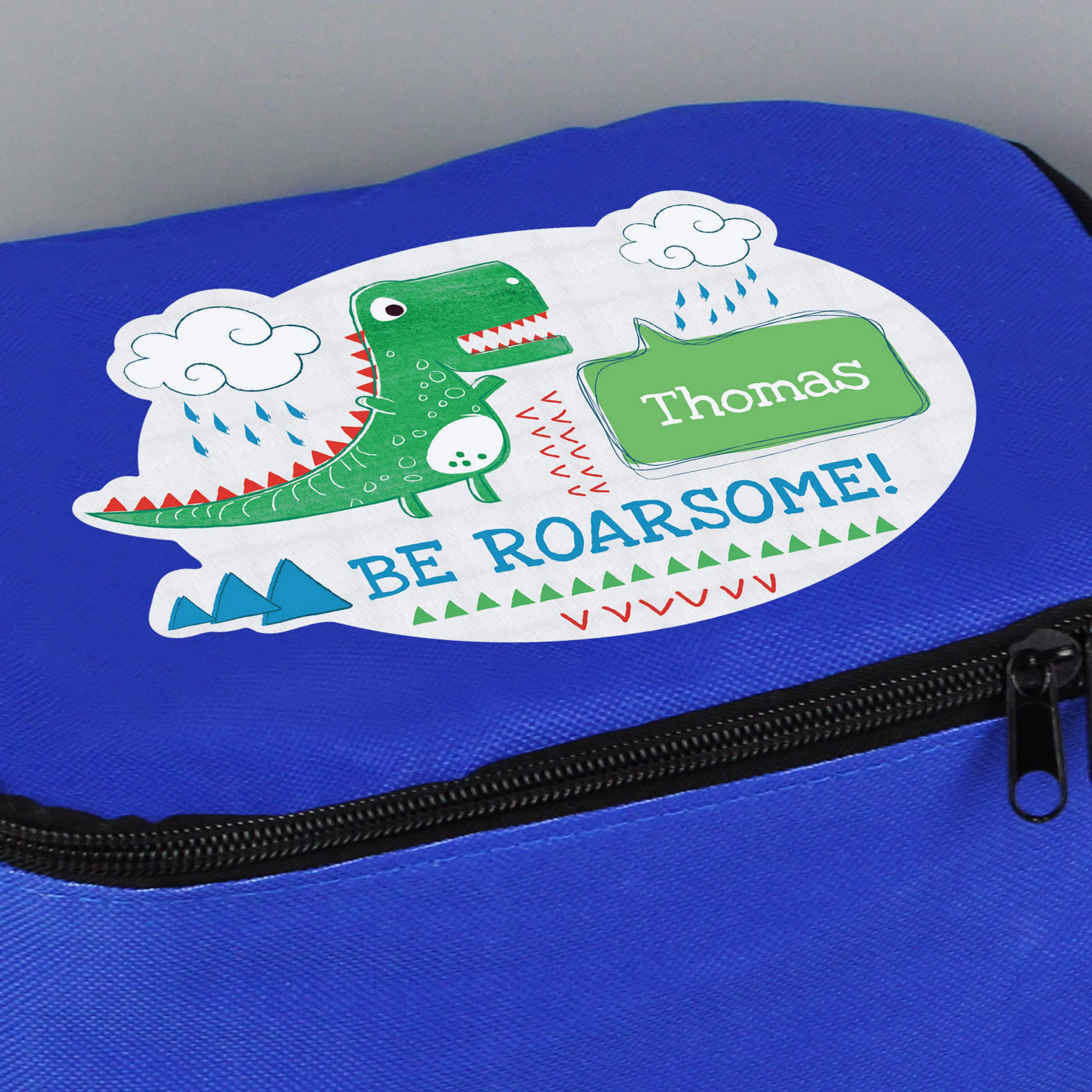 Personalised 'Be Roarsome' Dinosaur Lunch Bag - Image 4
