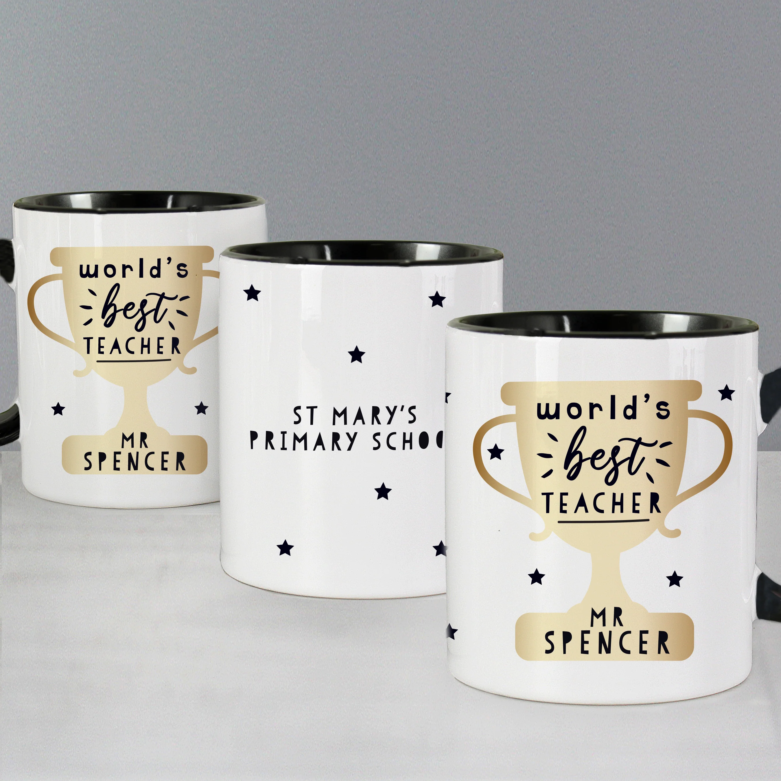 Personalised Best Teacher Black Handled Mug - Image 6