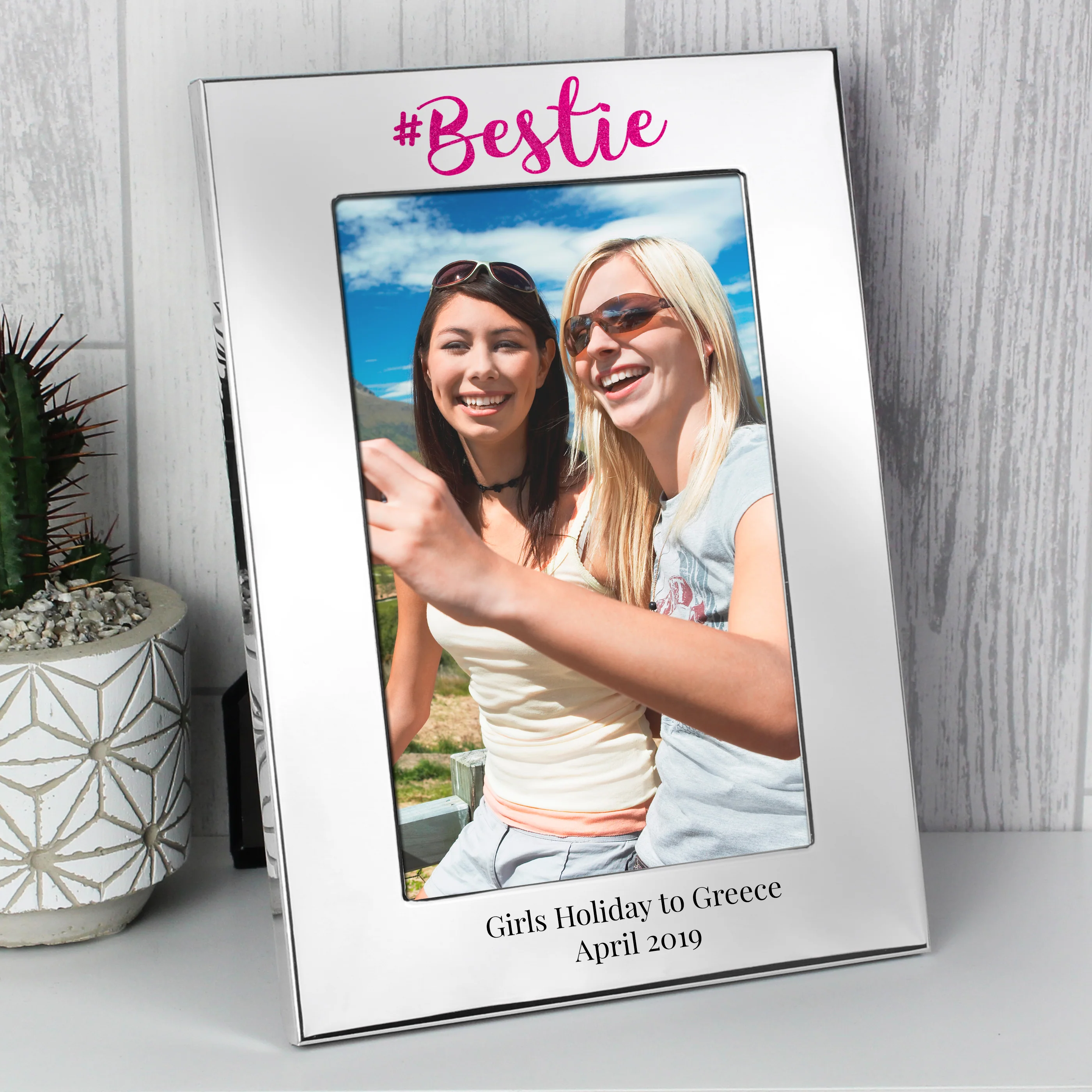 Personalised #Bestie 6x4 Silver Photo Frame - Image 4