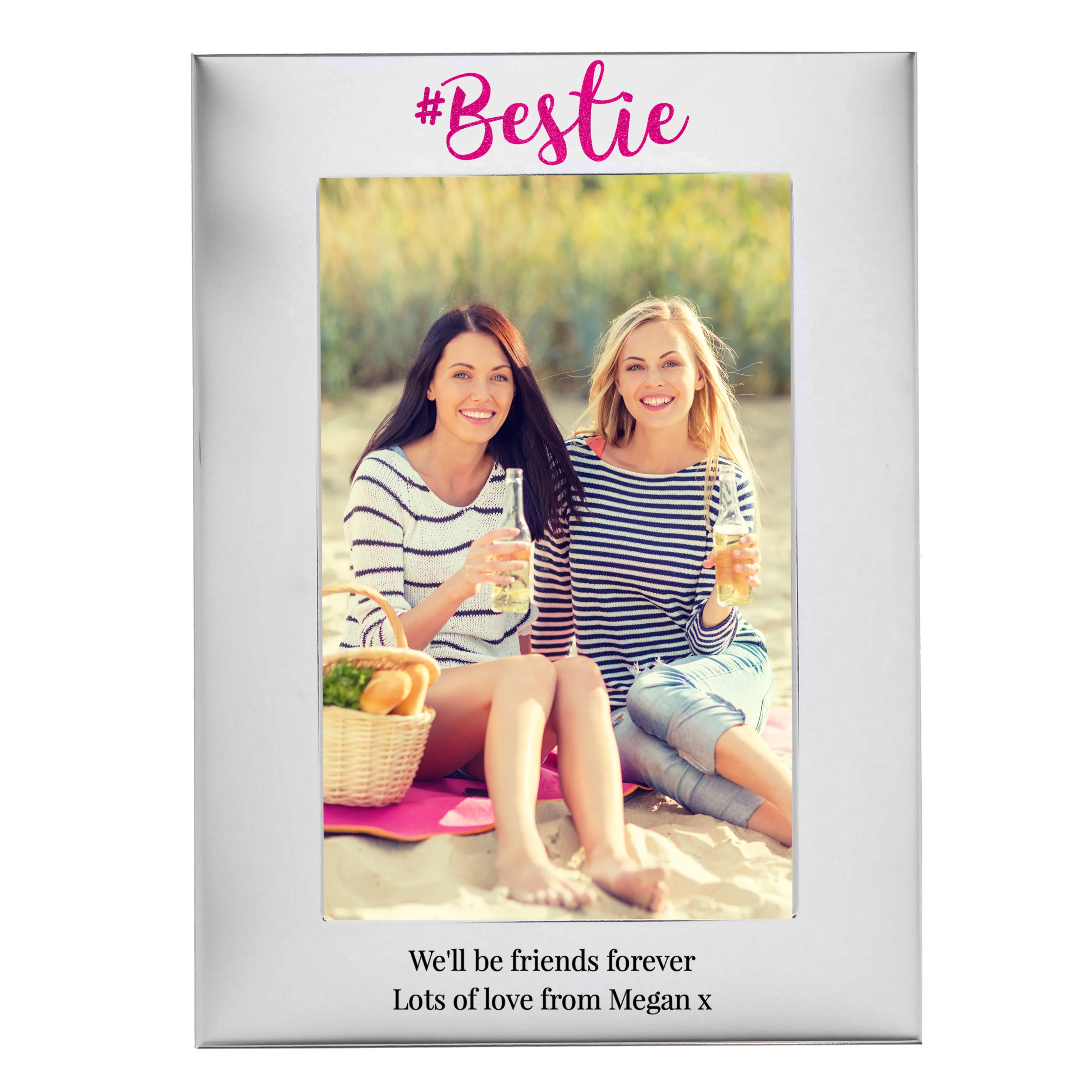 Personalised #Bestie 6x4 Silver Photo Frame - Image 5