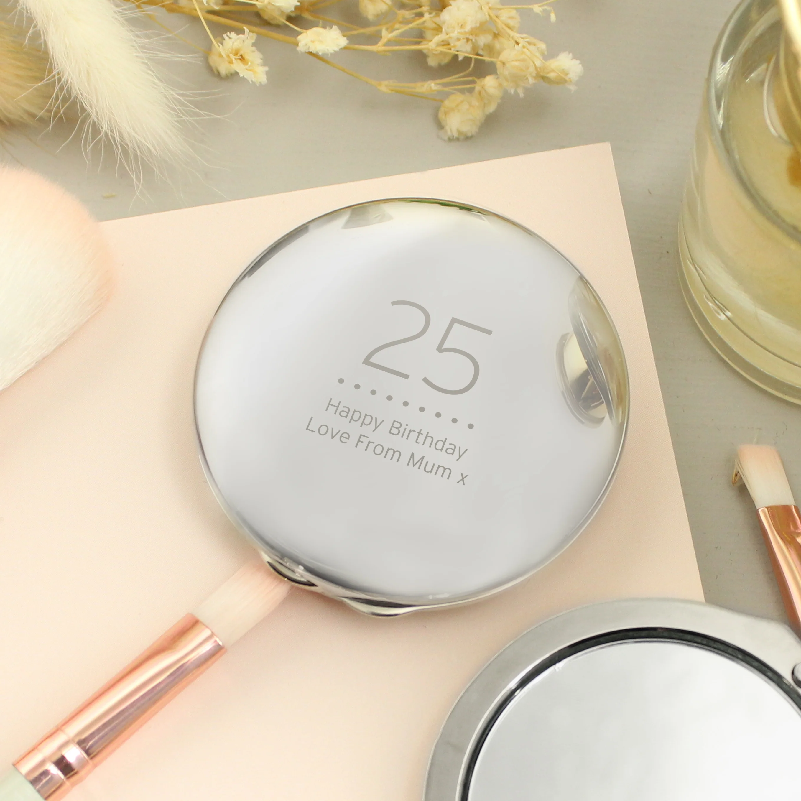 Personalised Birthday Big Age Round Compact Mirror - Image 4