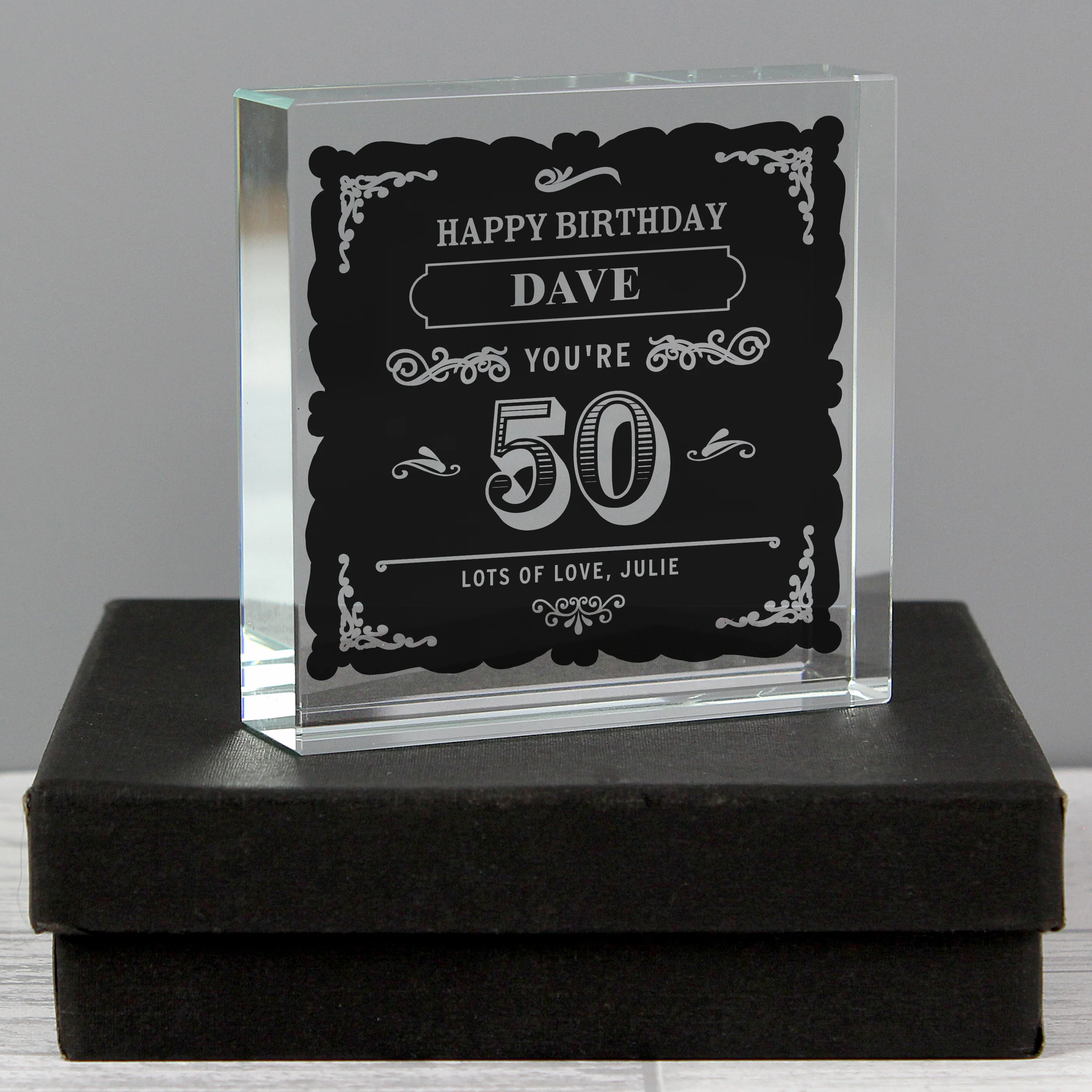Personalised Birthday Vintage Typography Crystal Token - Image 3