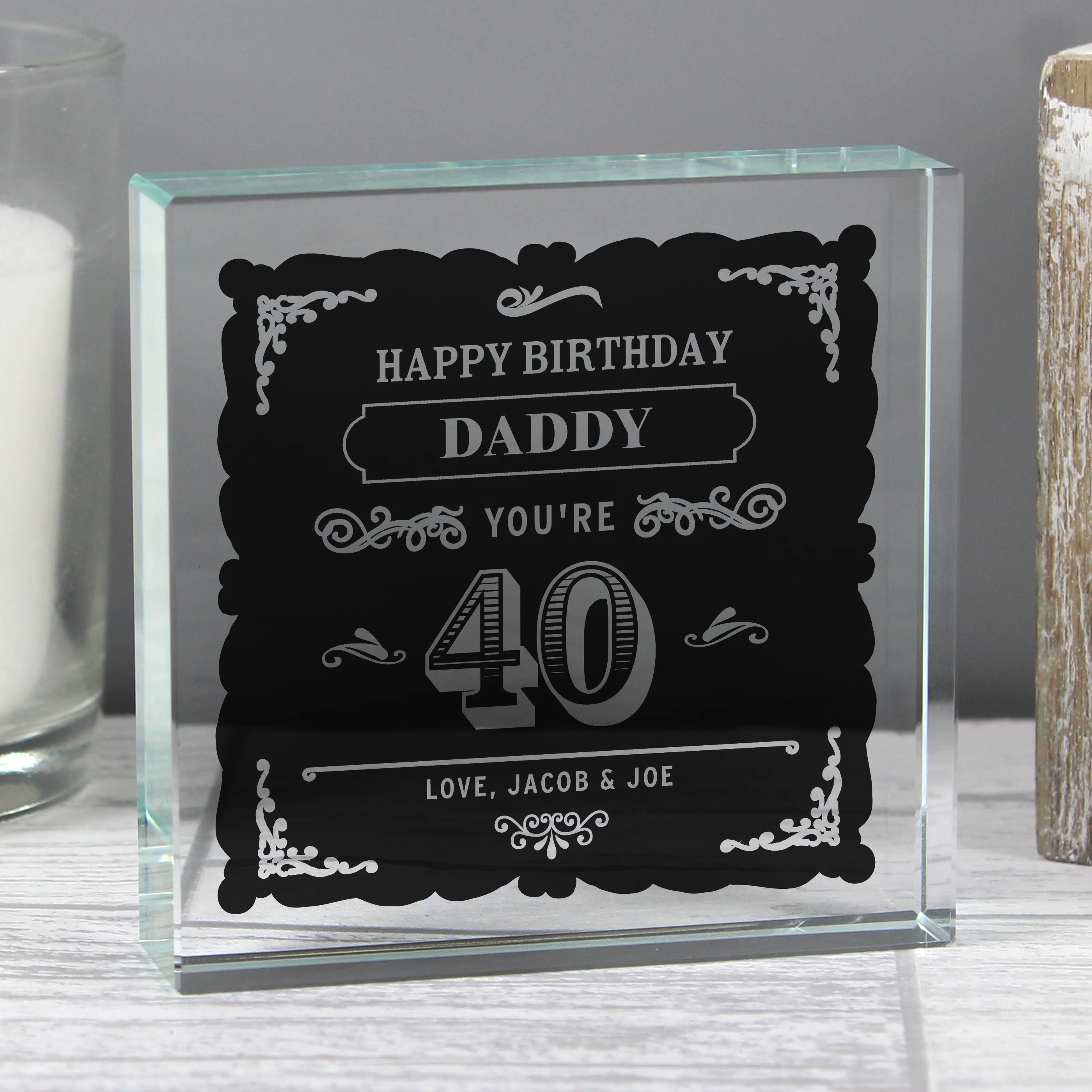Personalised Birthday Vintage Typography Crystal Token - Image 5