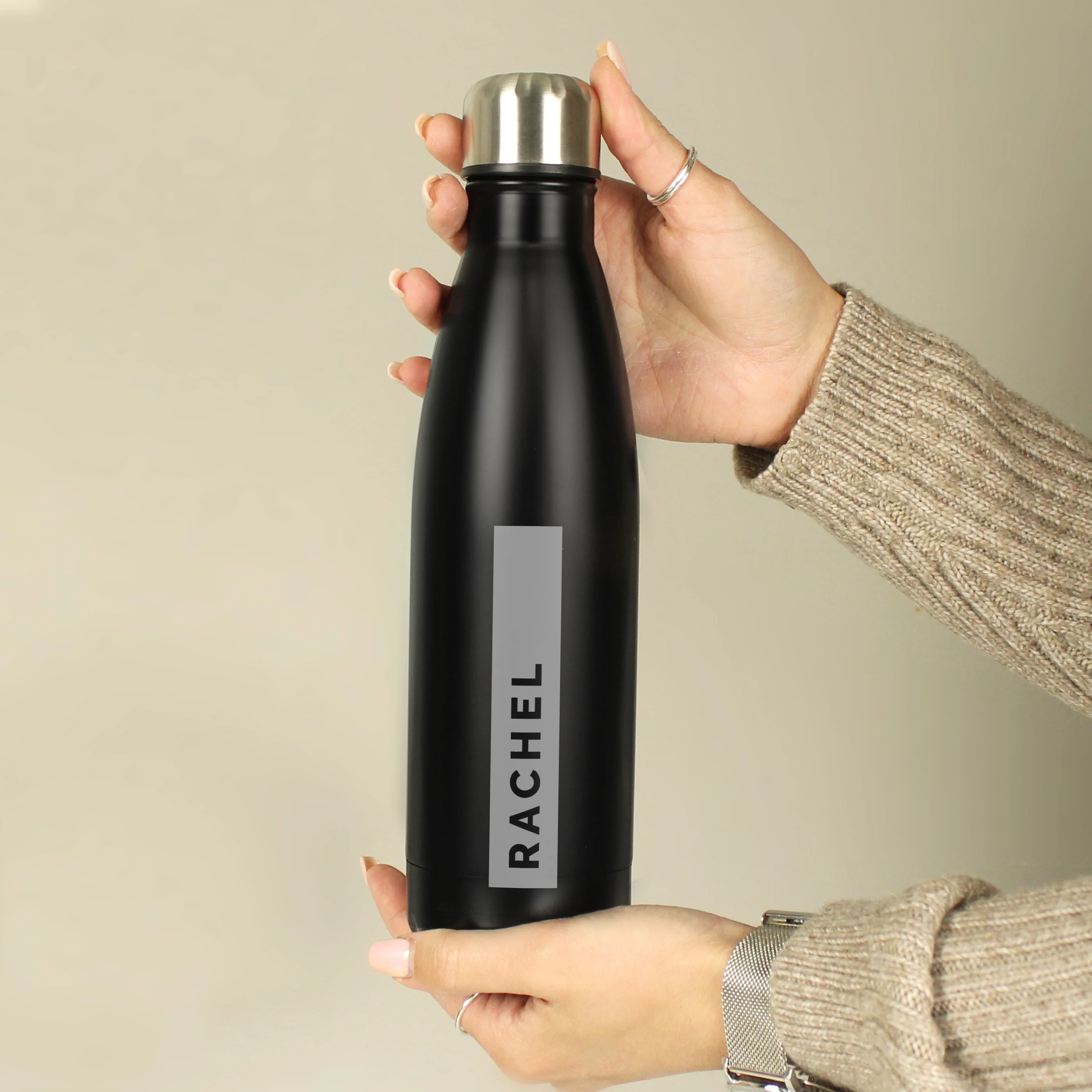 Personalised Black Metal Insulated Drinks Bottle - Image 6