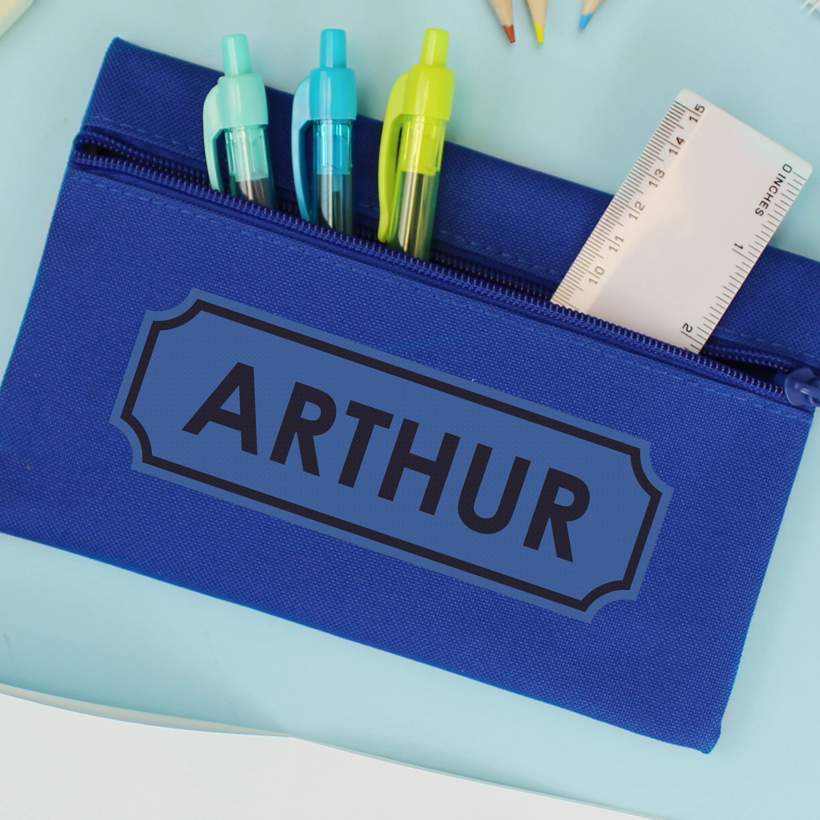 Personalised Blue Pencil Case - Image 4