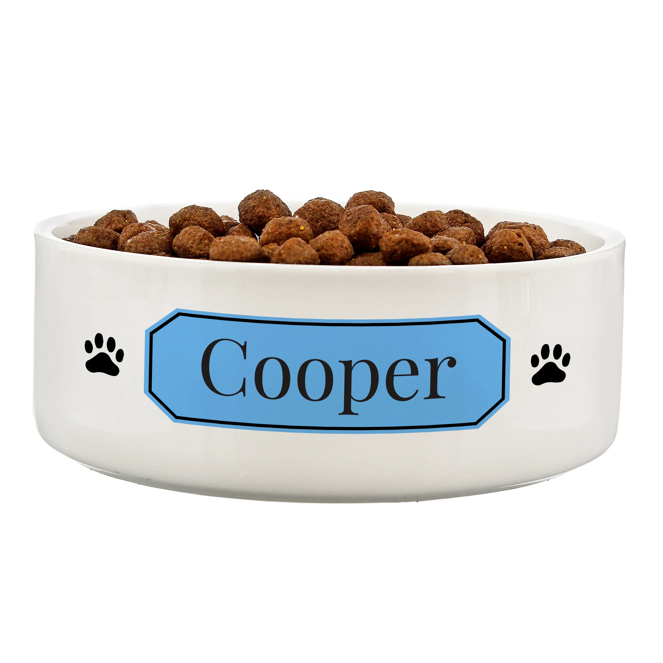 Personalised Blue Plaque 15cm Medium Pet Bowl - Image 2