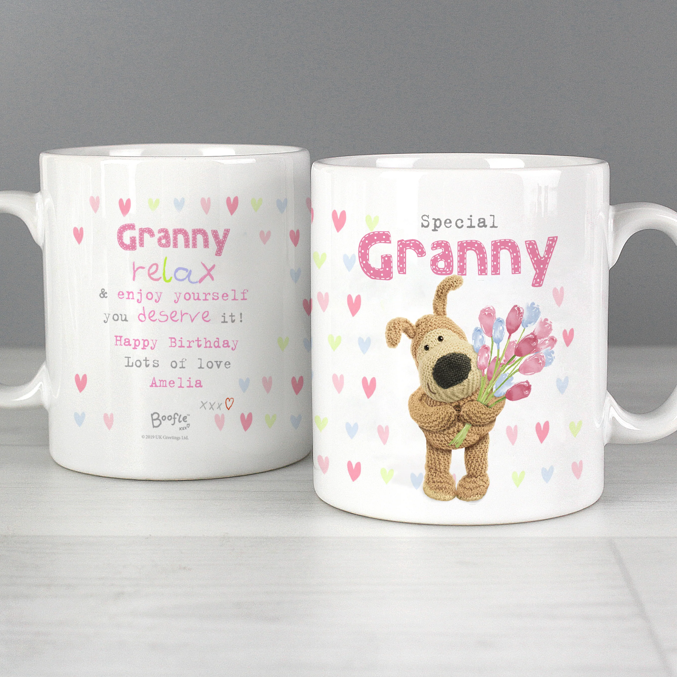 Personalised Boofle Birthday Flowers Mug - Image 5