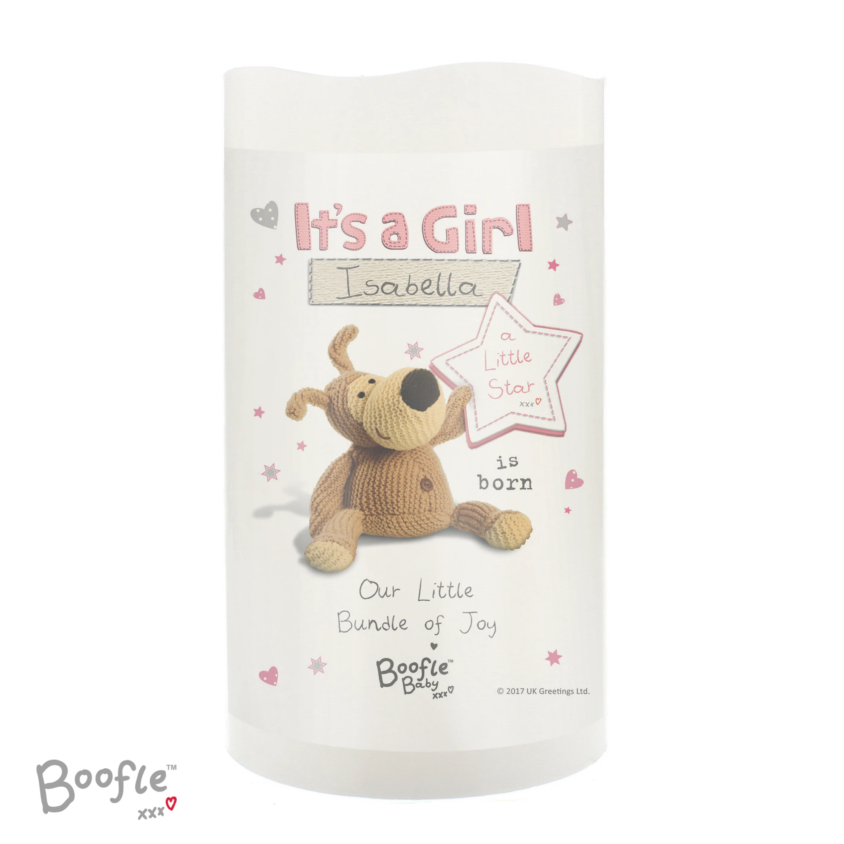 Personalised Boofle It's a Girl Nightlight LED Candle - Image 2