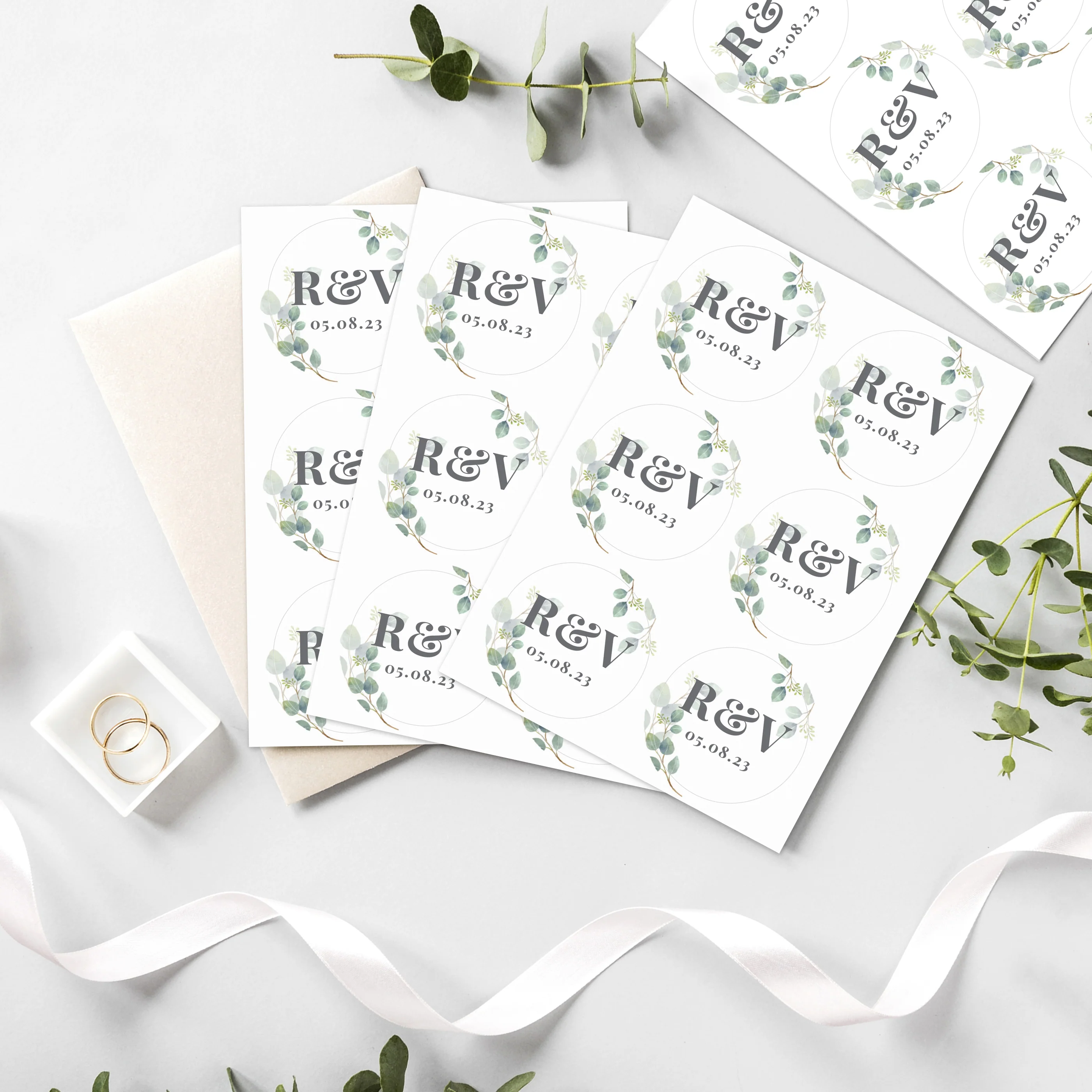 Personalised Botanical Initial Sticker Set - Image 2