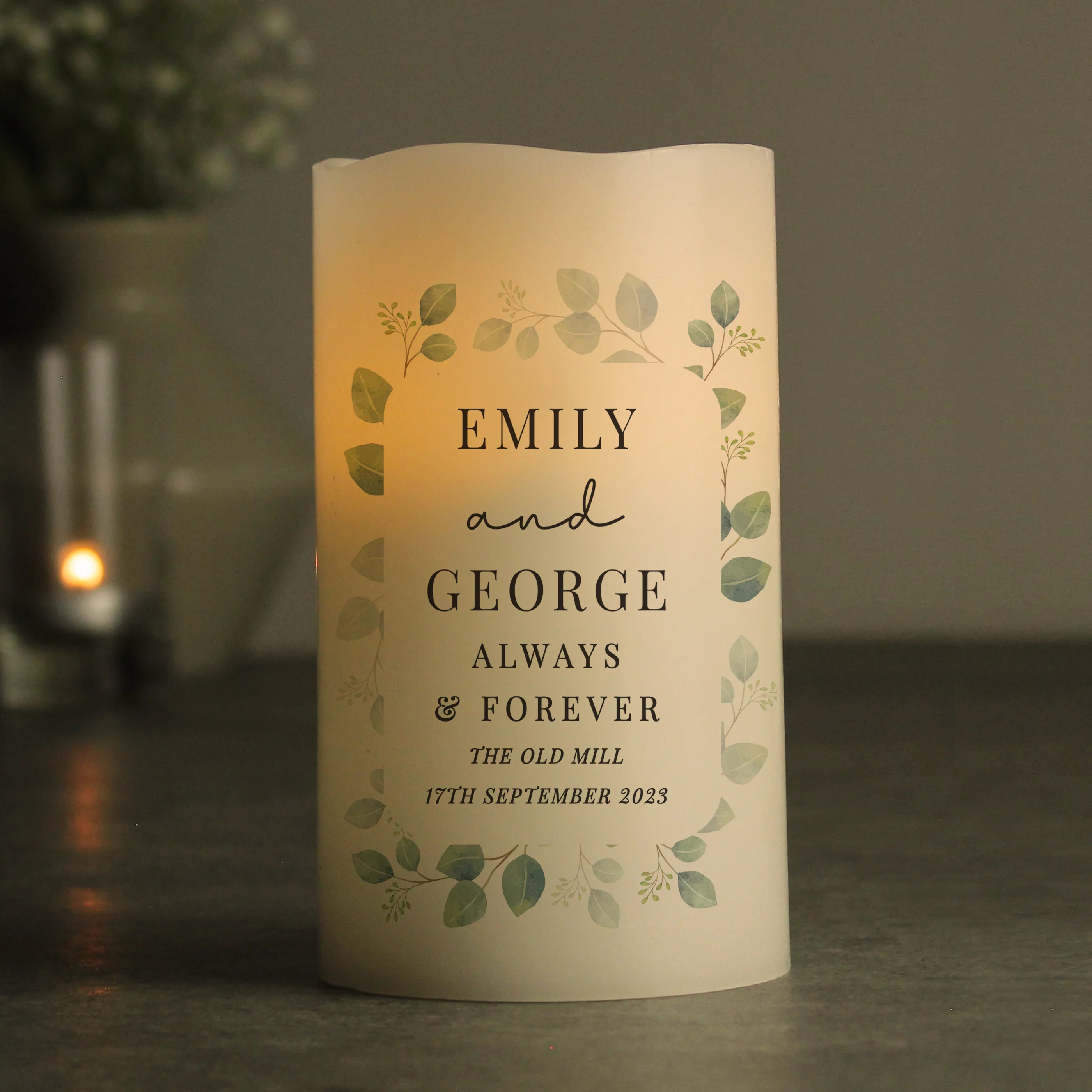Personalised Botanical LED Candle - Image 2
