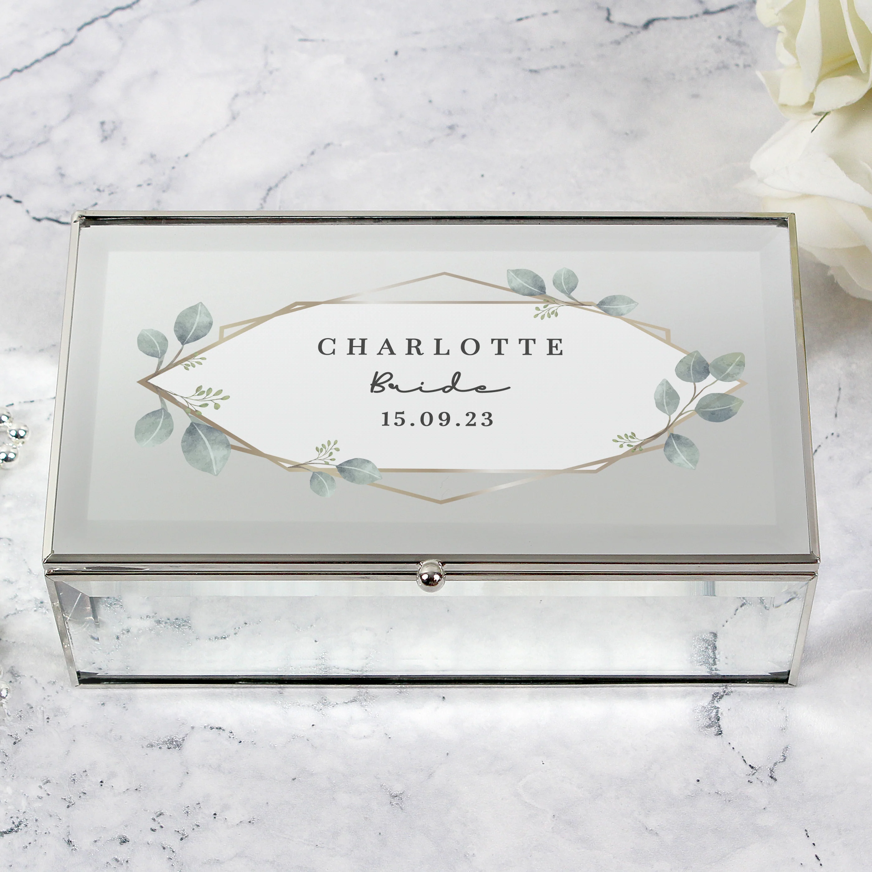 Personalised Botanical Mirrored Jewellery Box - Image 2