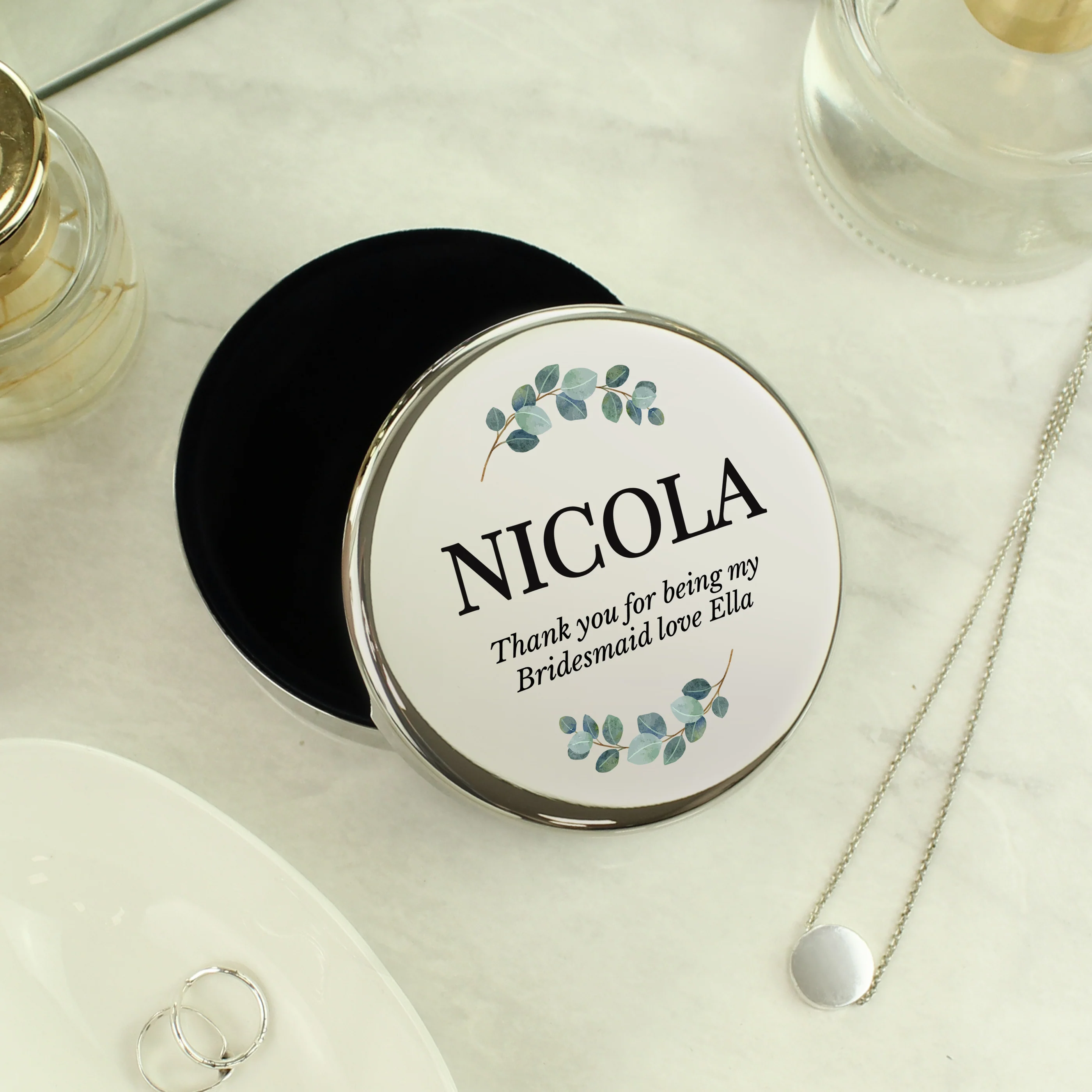 Personalised Botanical Round Trinket Box - Image 2