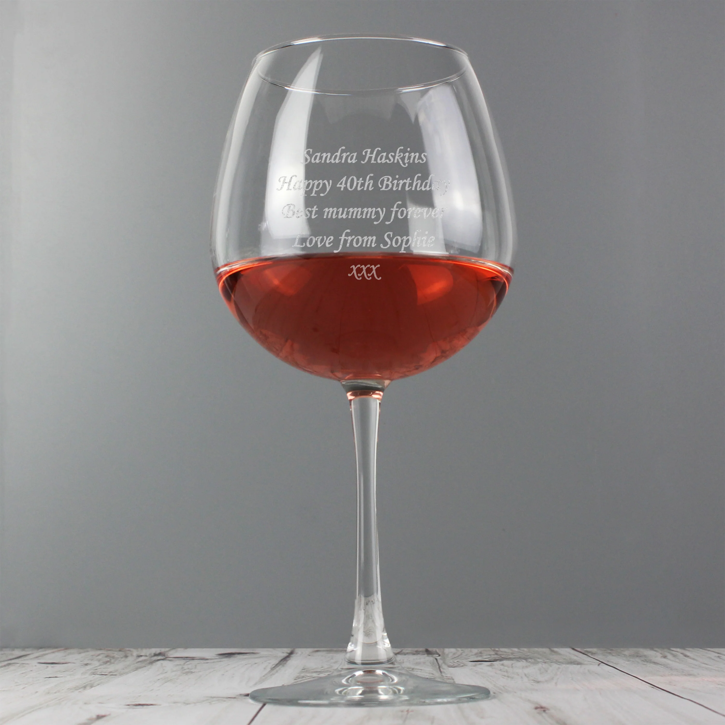 Personalised Bottle of Wine Glass - Image 3