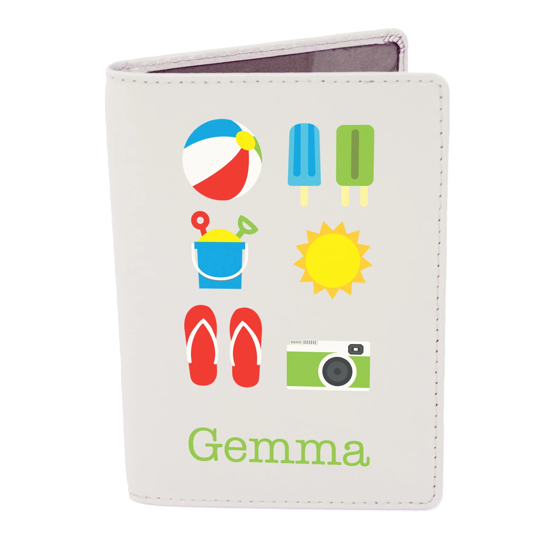 Personalised Bright Travel Cream Passport Holder - Image 2