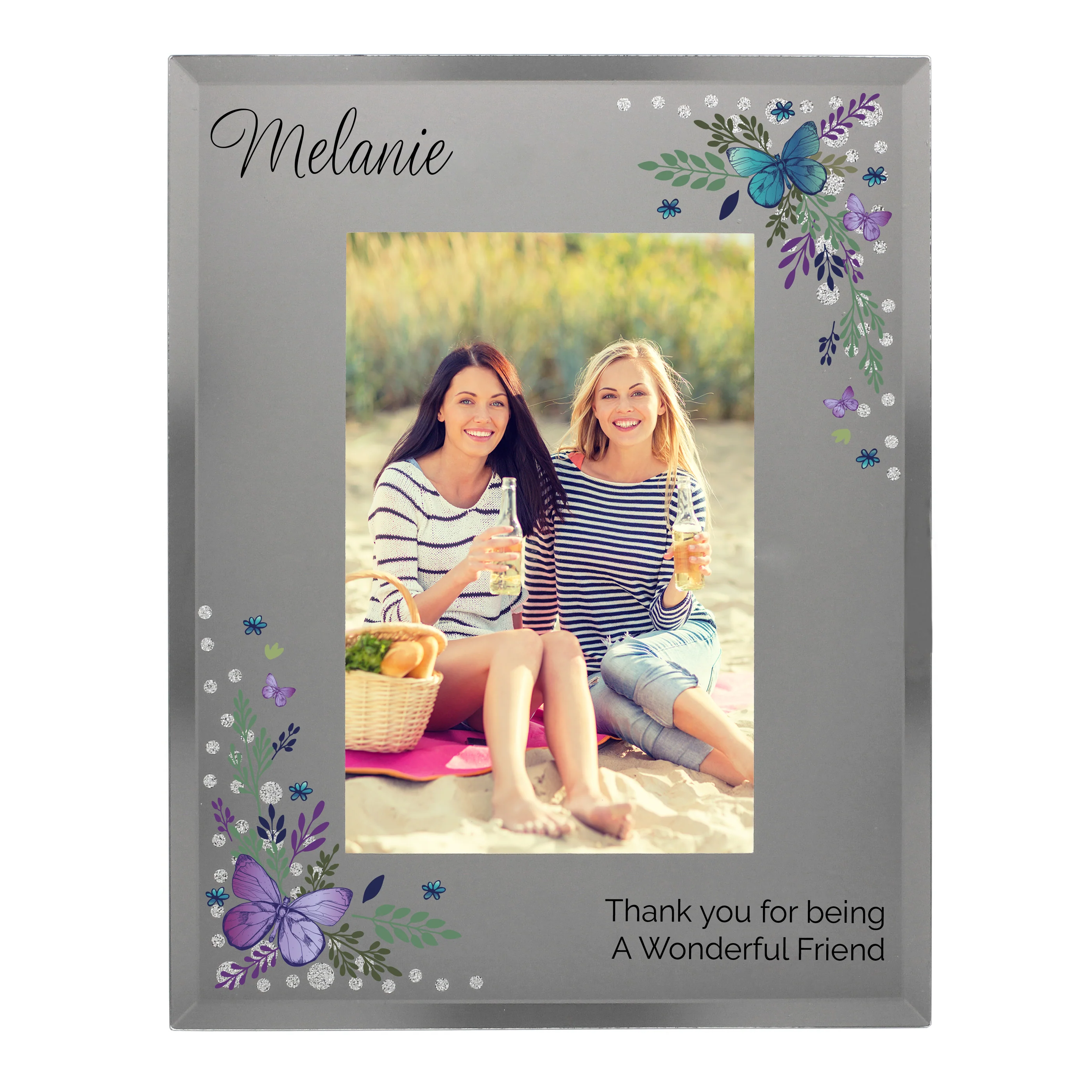 Personalised Butterfly 6x4 Diamante Glass Photo Frame - Image 8