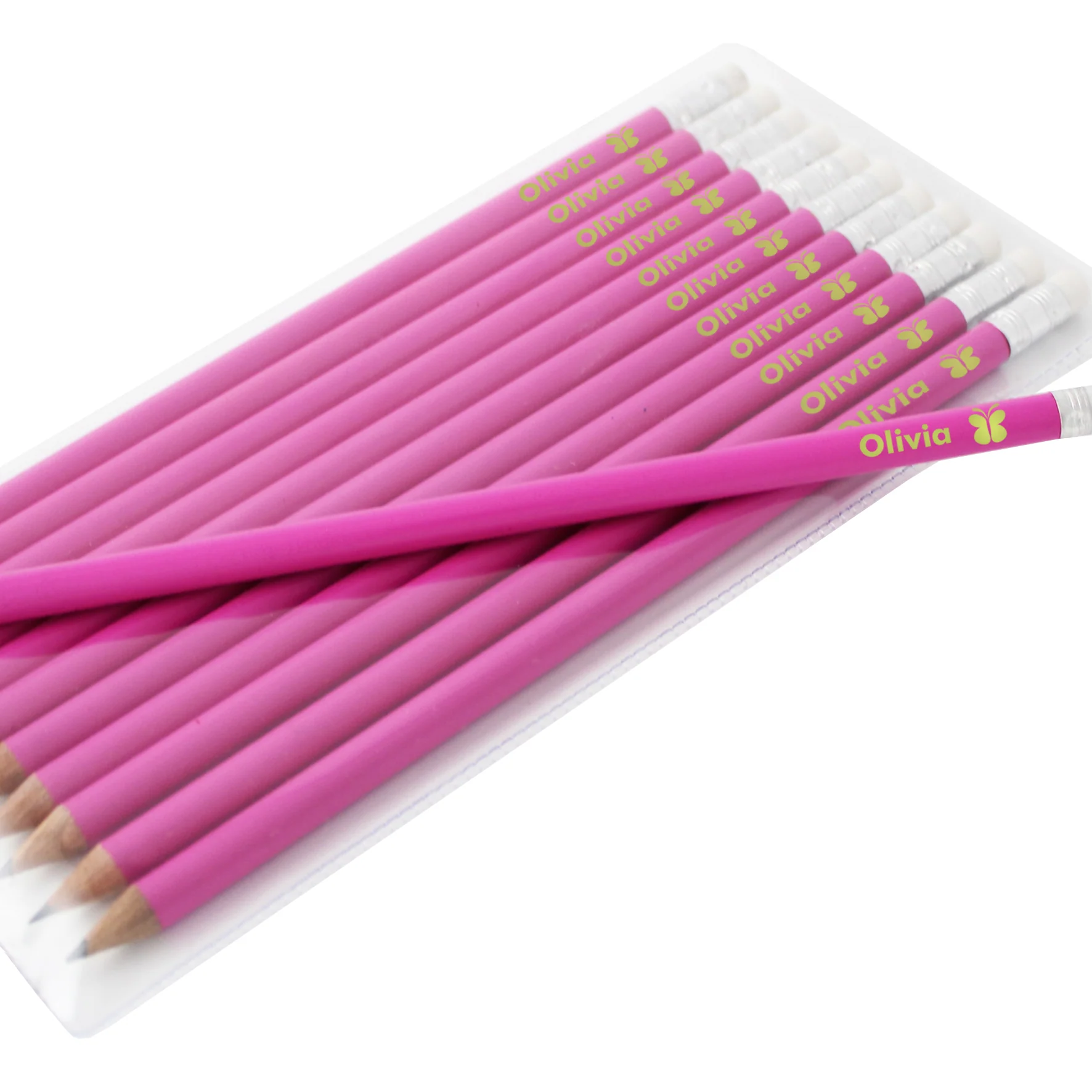Personalised Butterfly Motif Pink Pencils - Image 2