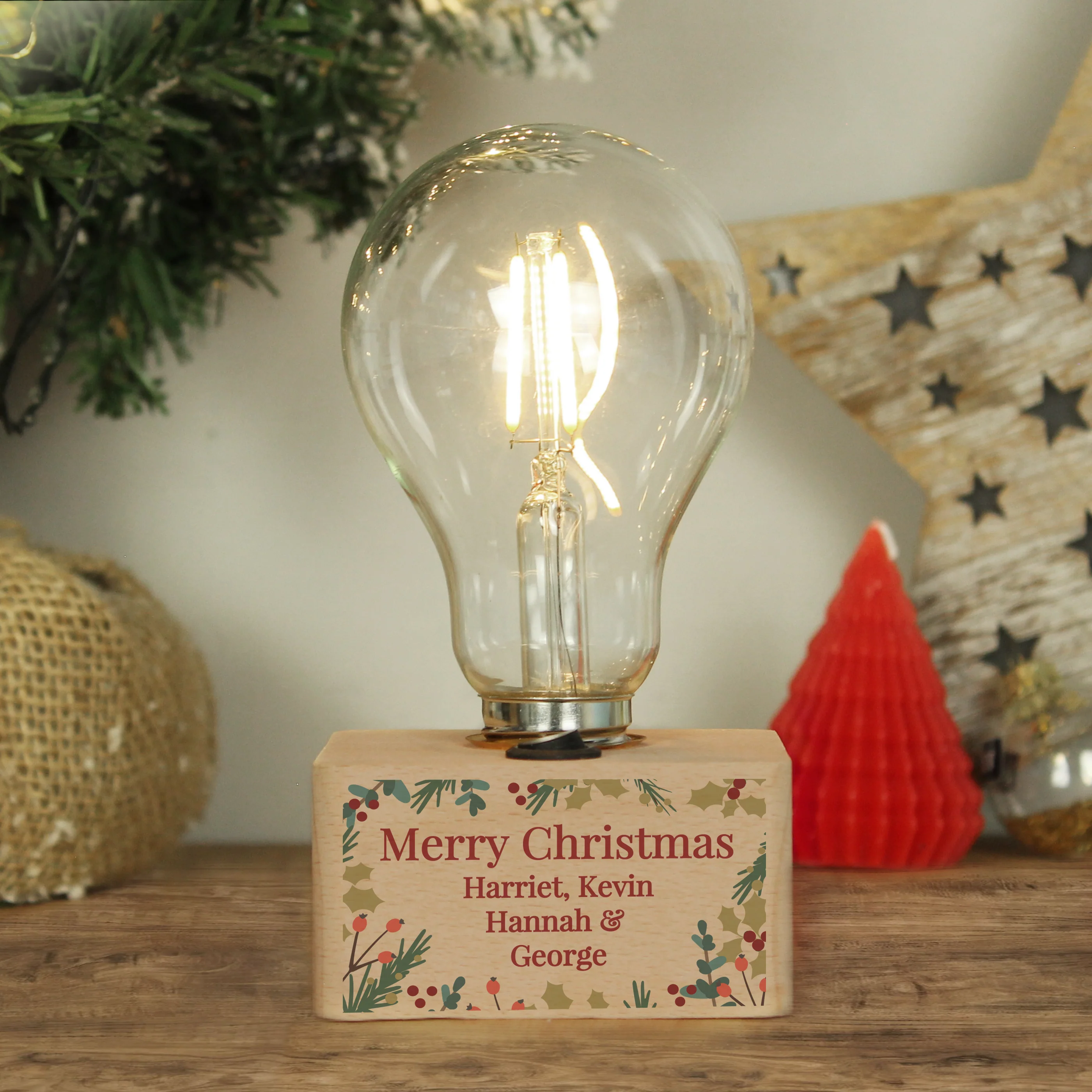 Personalised Christmas Foliage Light Bulb - Image 2