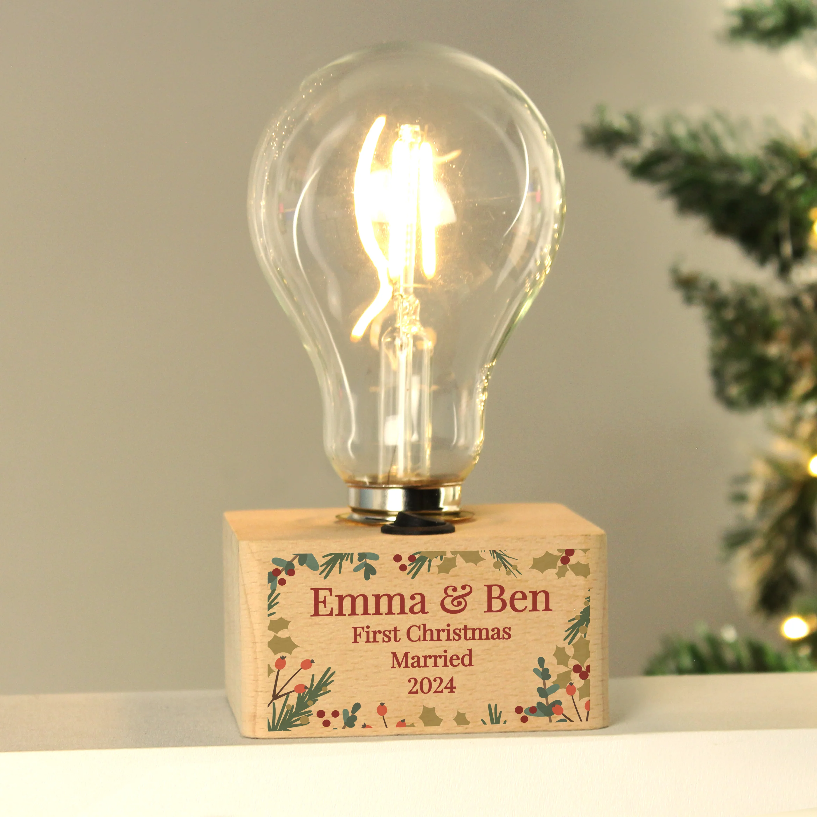 Personalised Christmas Foliage Light Bulb - Image 6