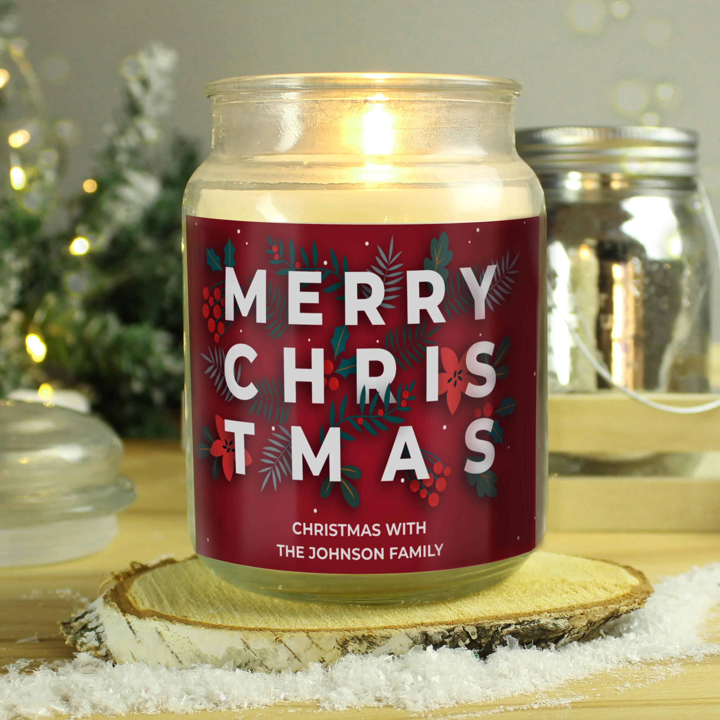 Personalised Christmas Large Scented Jar Candle - Image 6