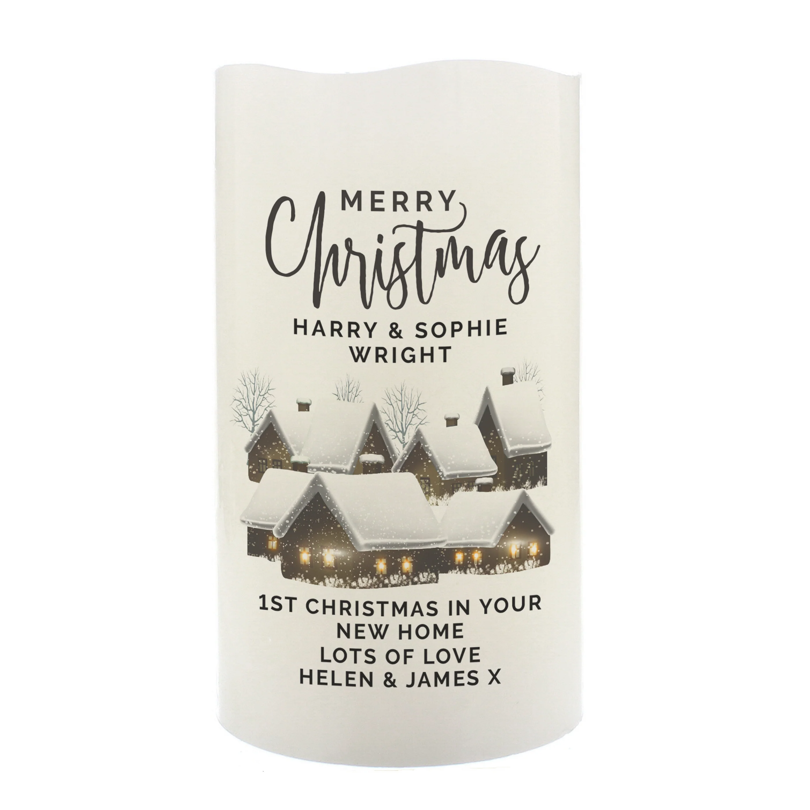 Personalised Christmas Town LED Candle - Image 5