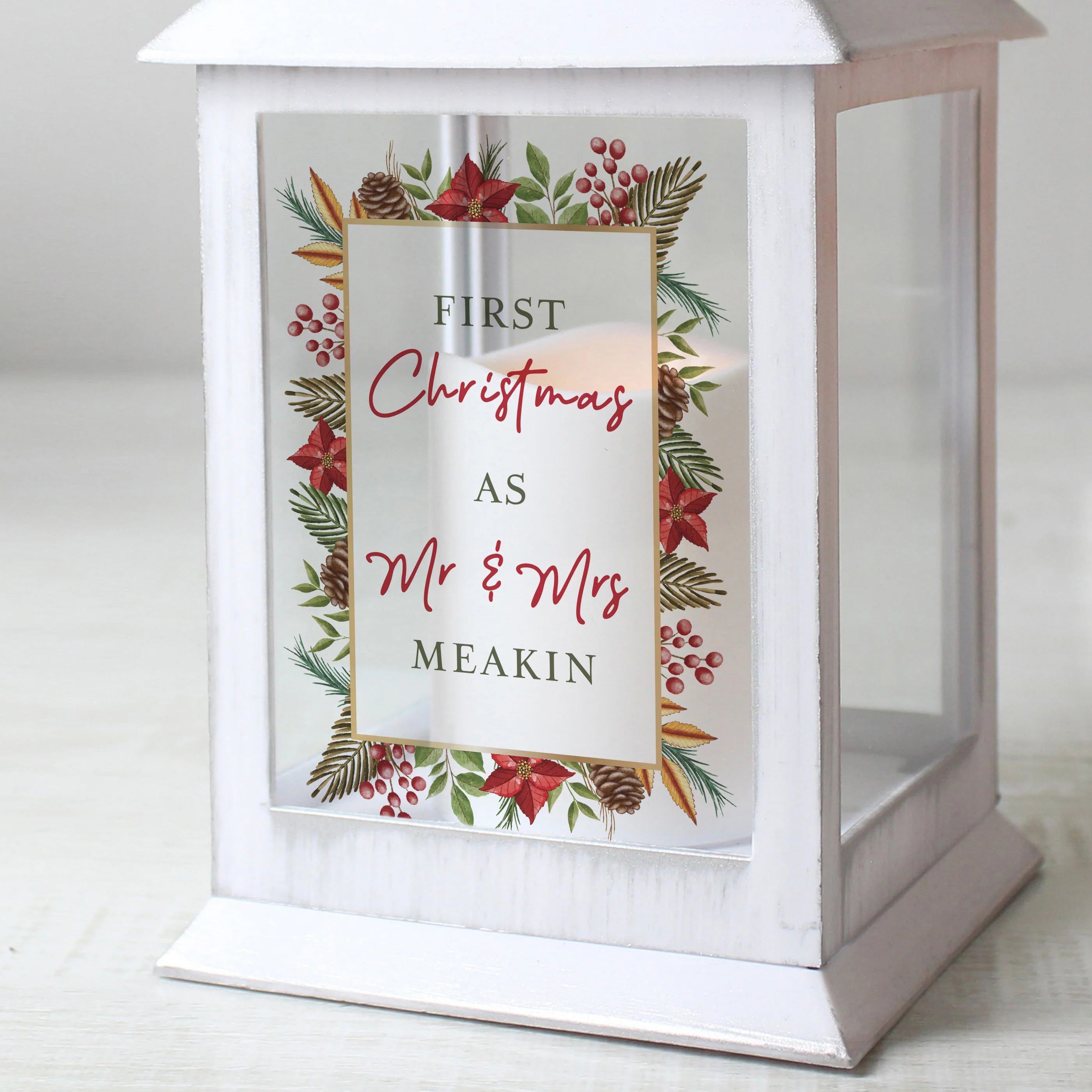 Personalised Christmas White LED Lantern - Image 2