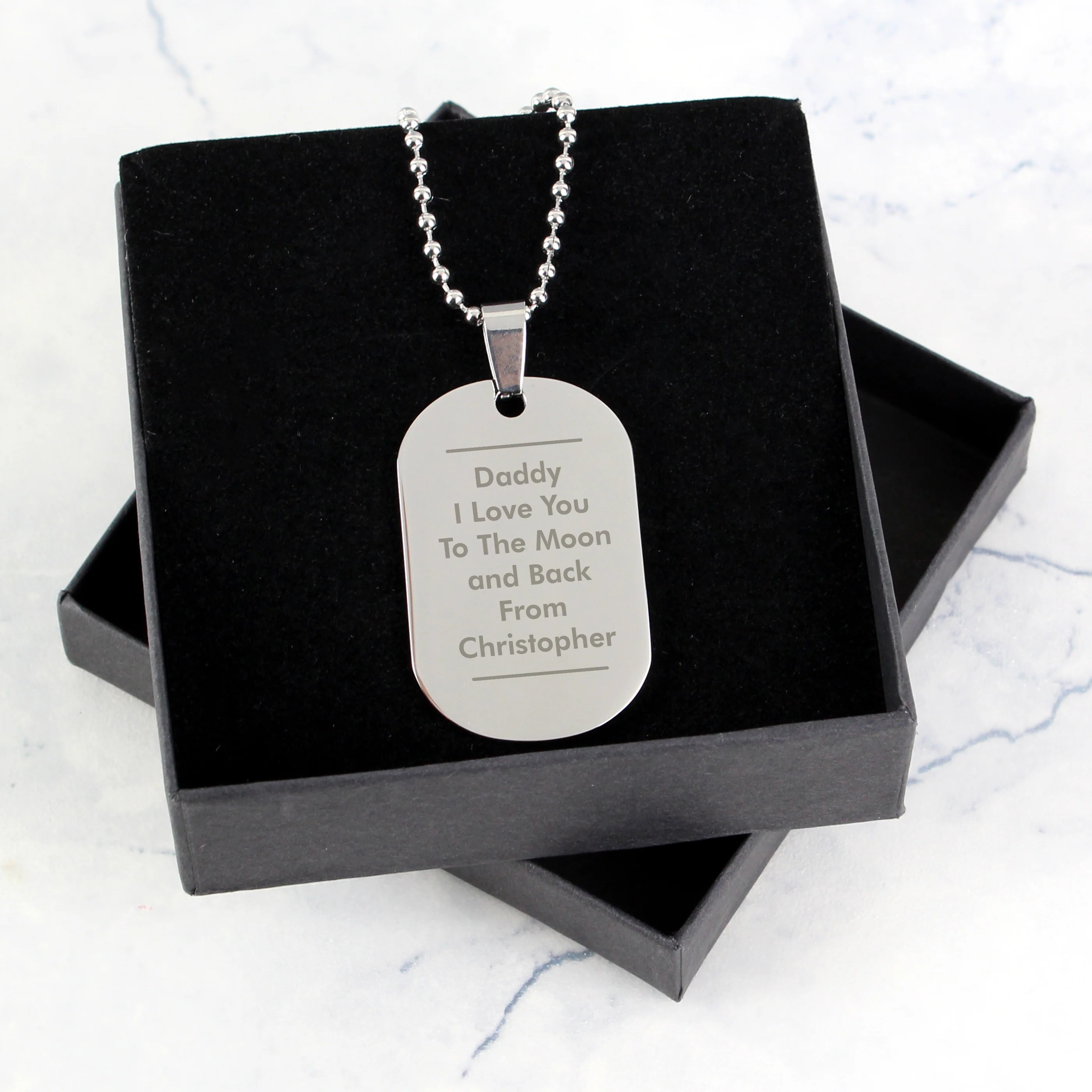 Personalised Classic Stainless Steel Dog Tag Necklace - Image 4