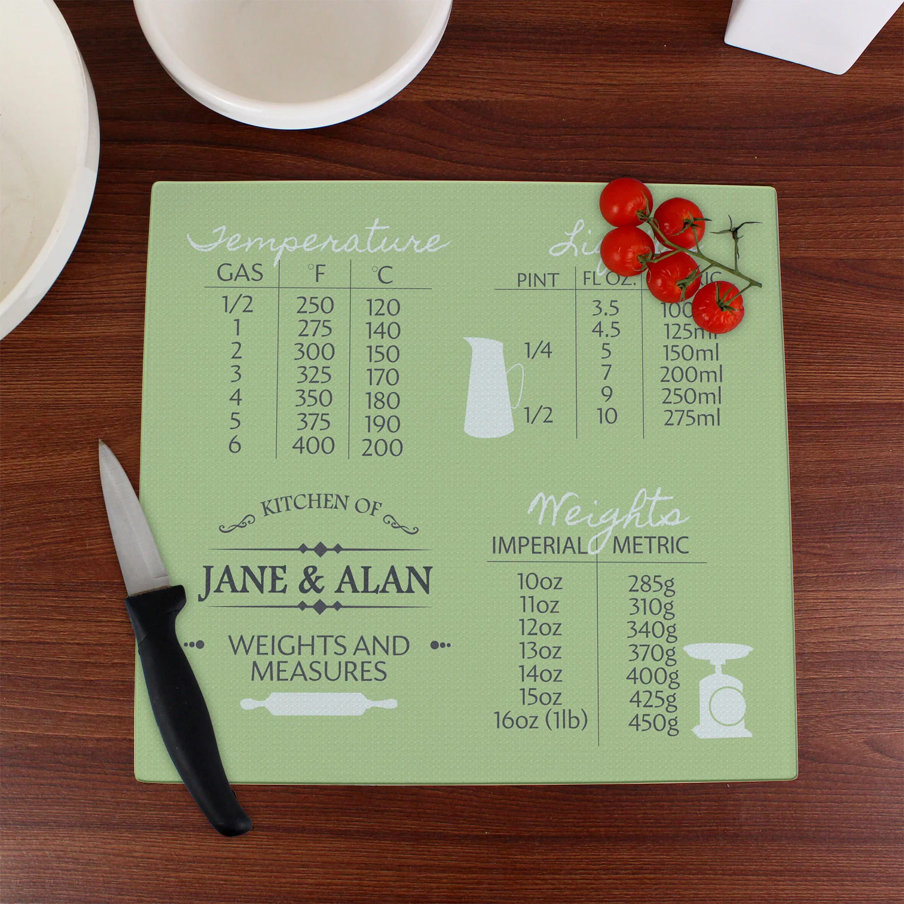 Personalised Conversions Glass Chopping Board/Worktop Saver - Image 3