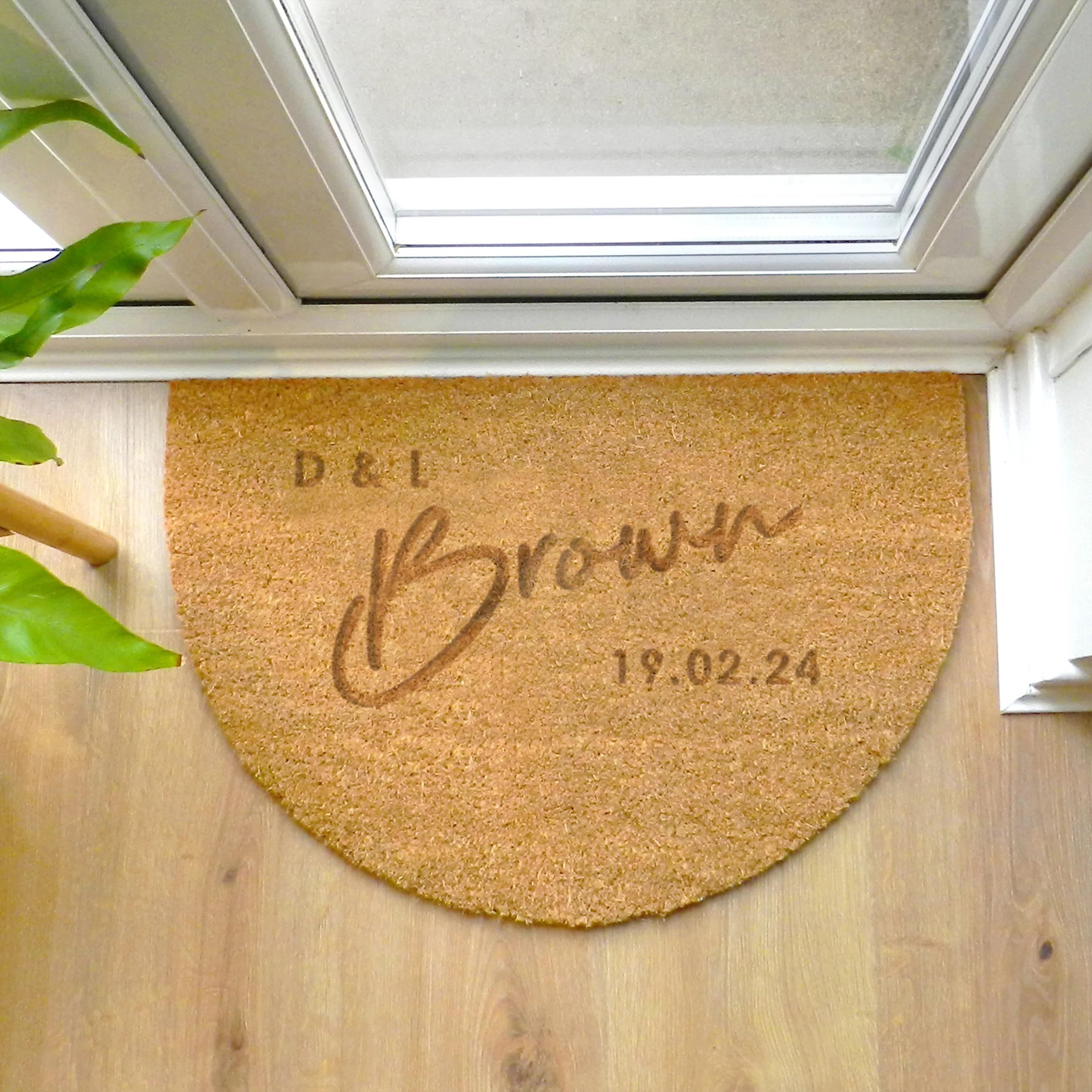 Personalised Couples Half Moon Indoor Doormat - Image 4