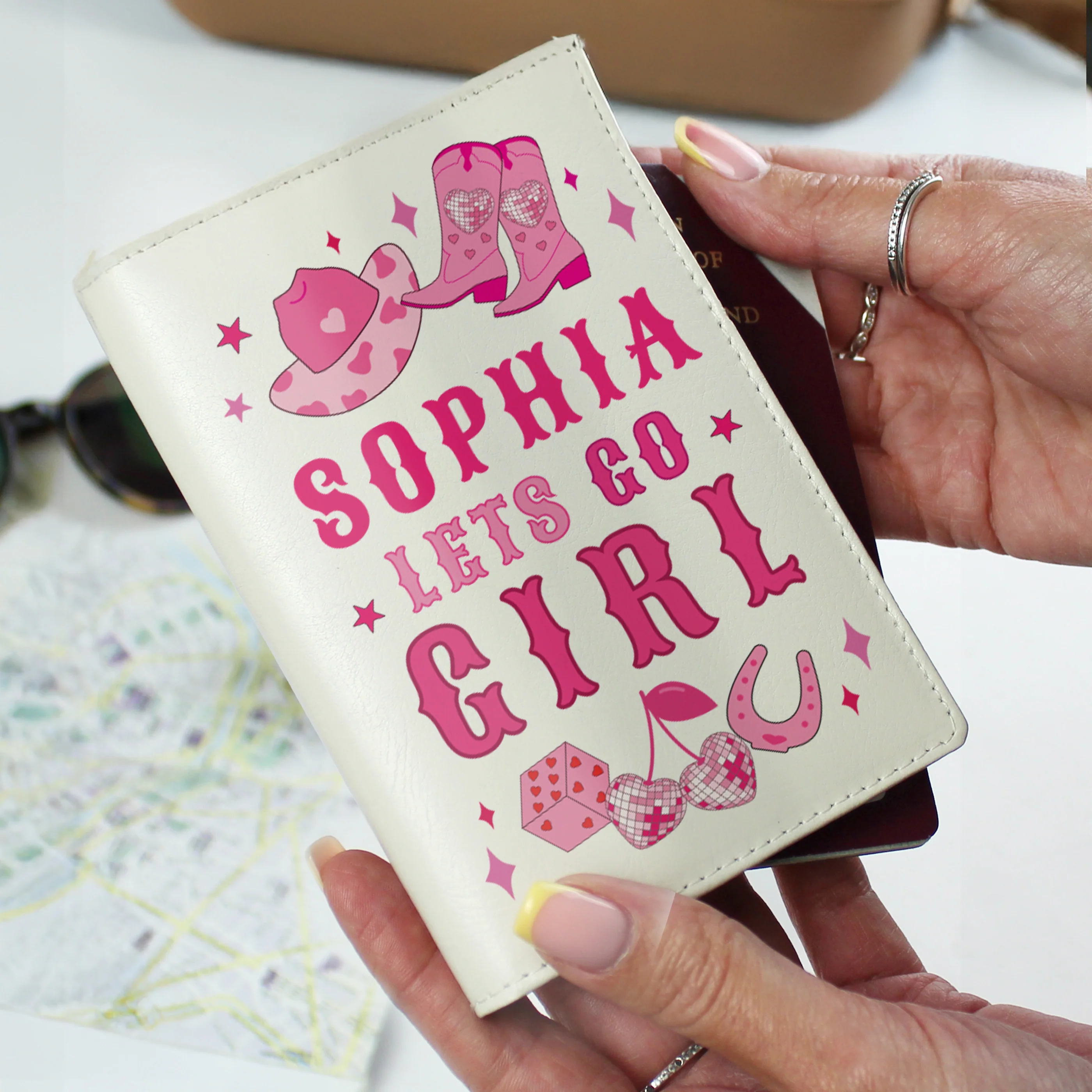 Personalised Cowgirl Luggage Tag & Passport Holder - Image 3