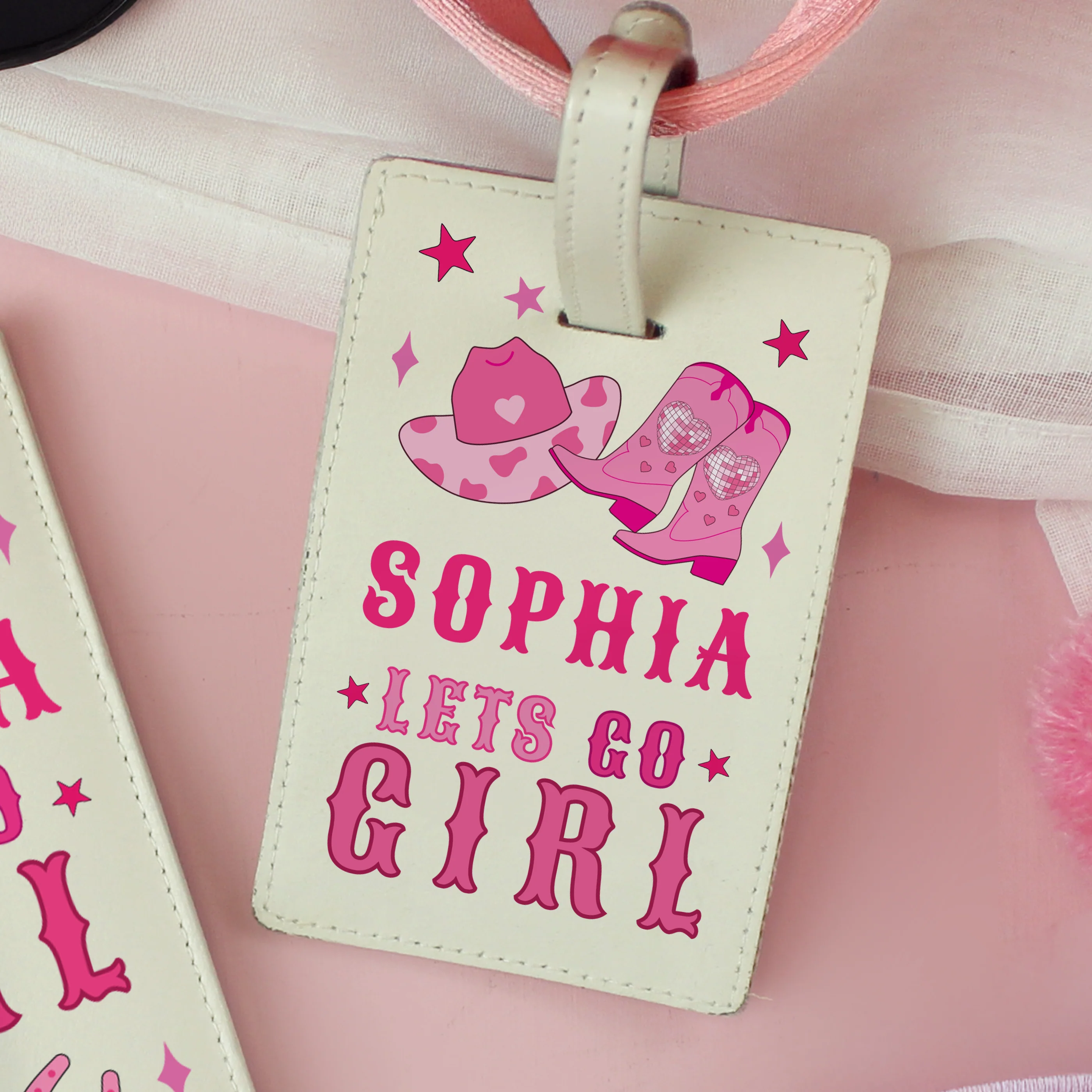 Personalised Cowgirl Luggage Tag & Passport Holder - Image 4