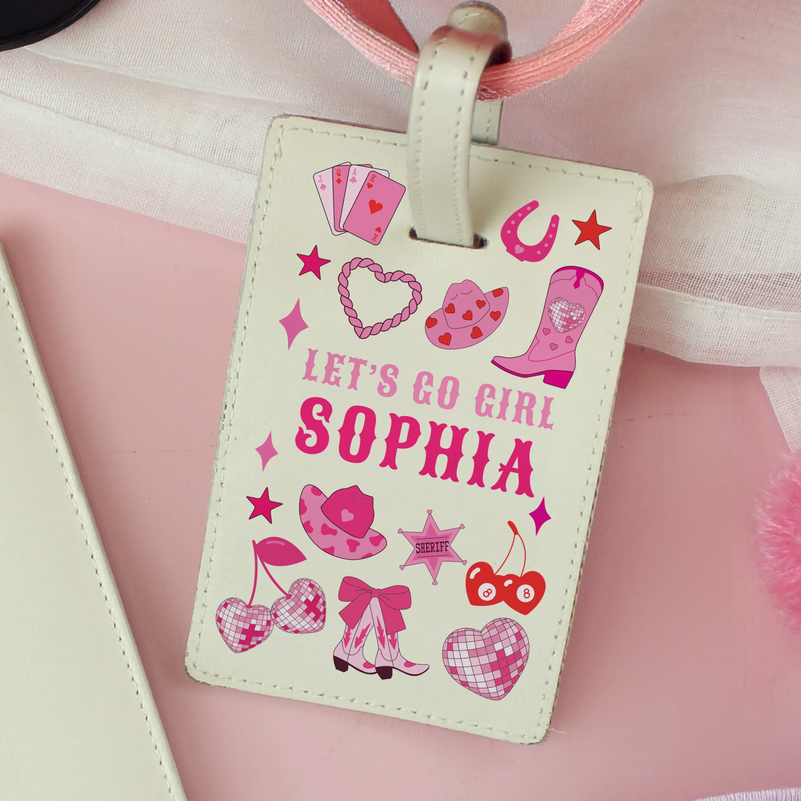 Personalised Cowgirl Passport Holder & Luggage Tag - Image 4