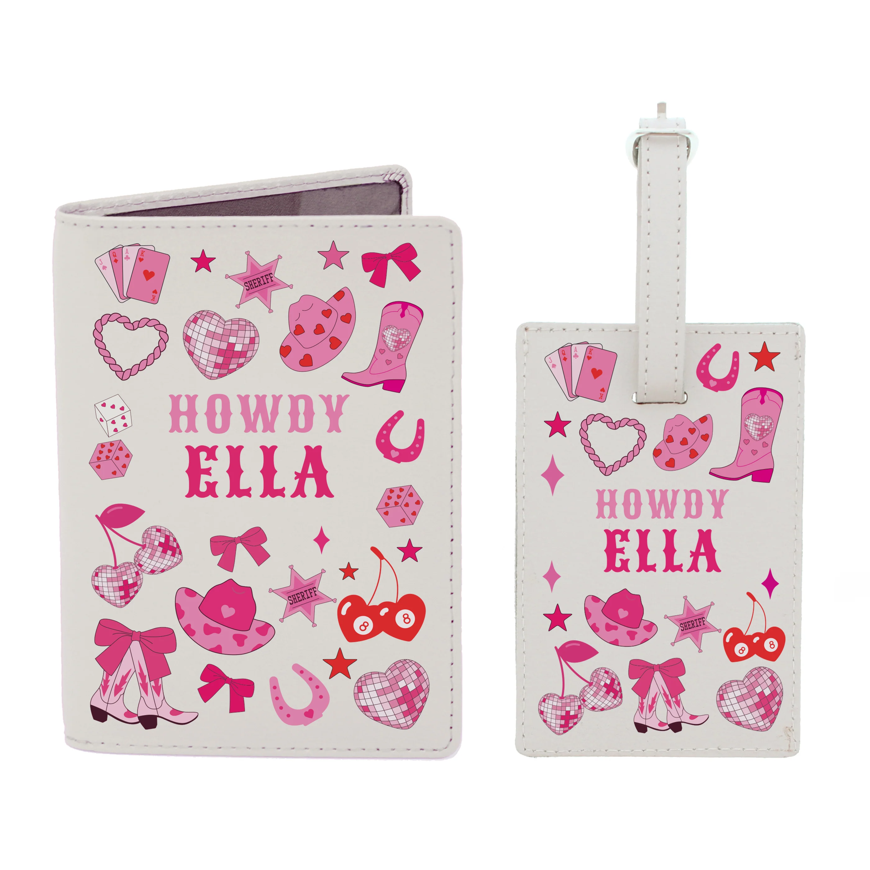 Personalised Cowgirl Passport Holder & Luggage Tag - Image 5