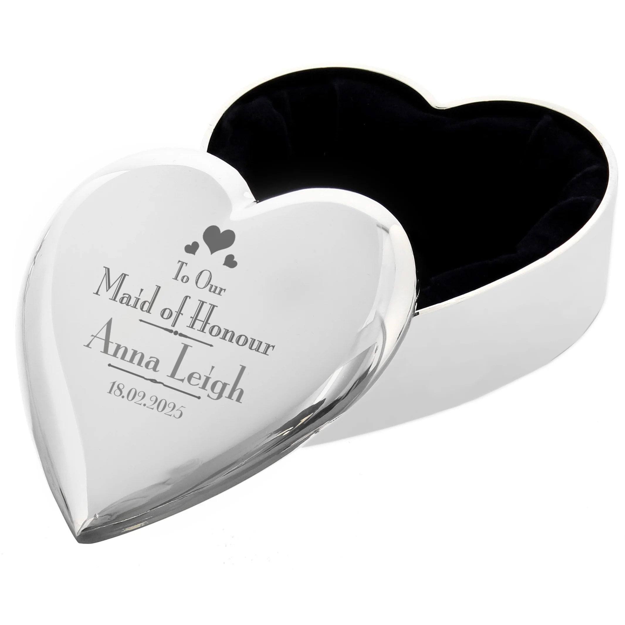 Personalised Decorative Wedding Maid of Honour Heart Trinket Box - Image 5