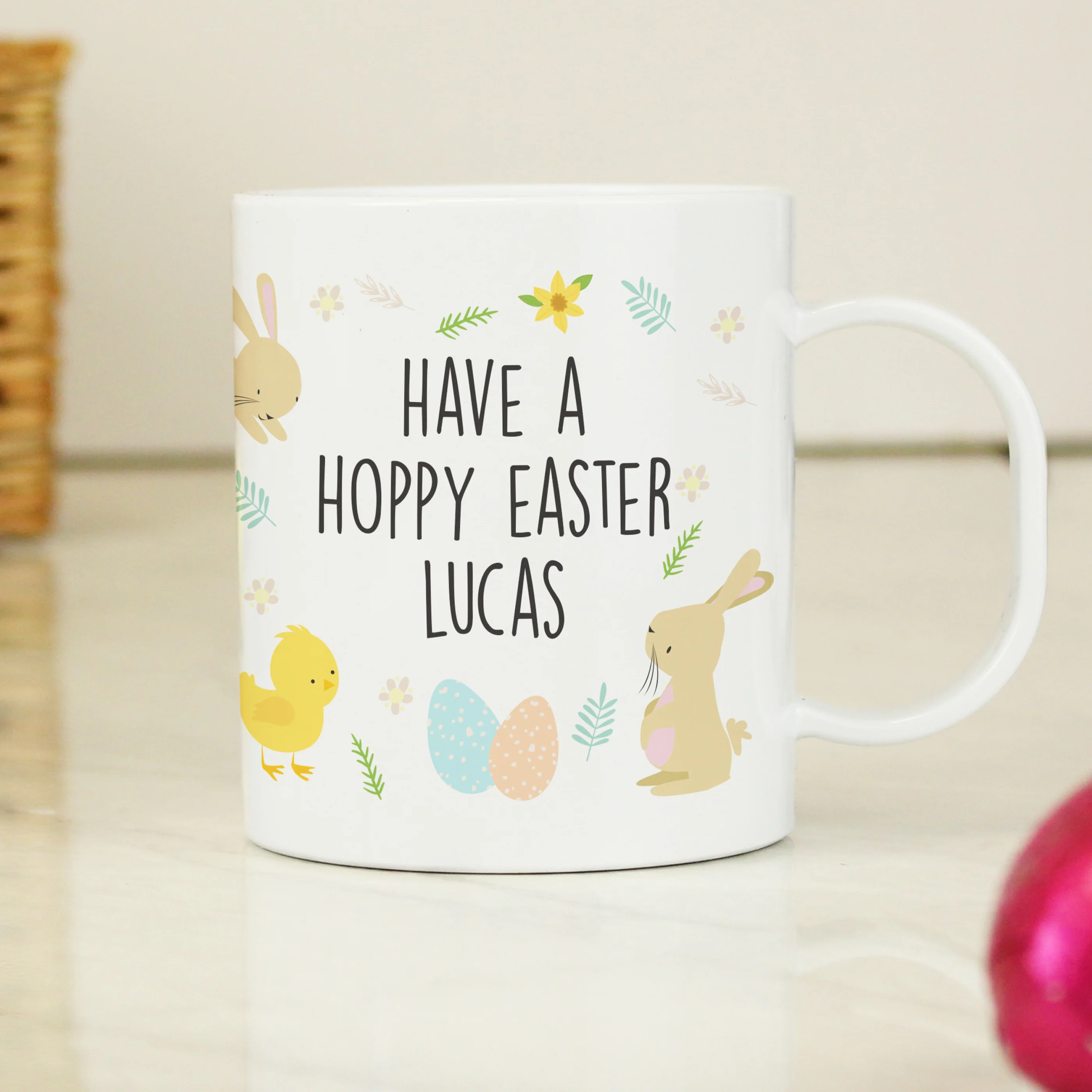 Personalised Easter Bunny Plastic Mug - Image 3