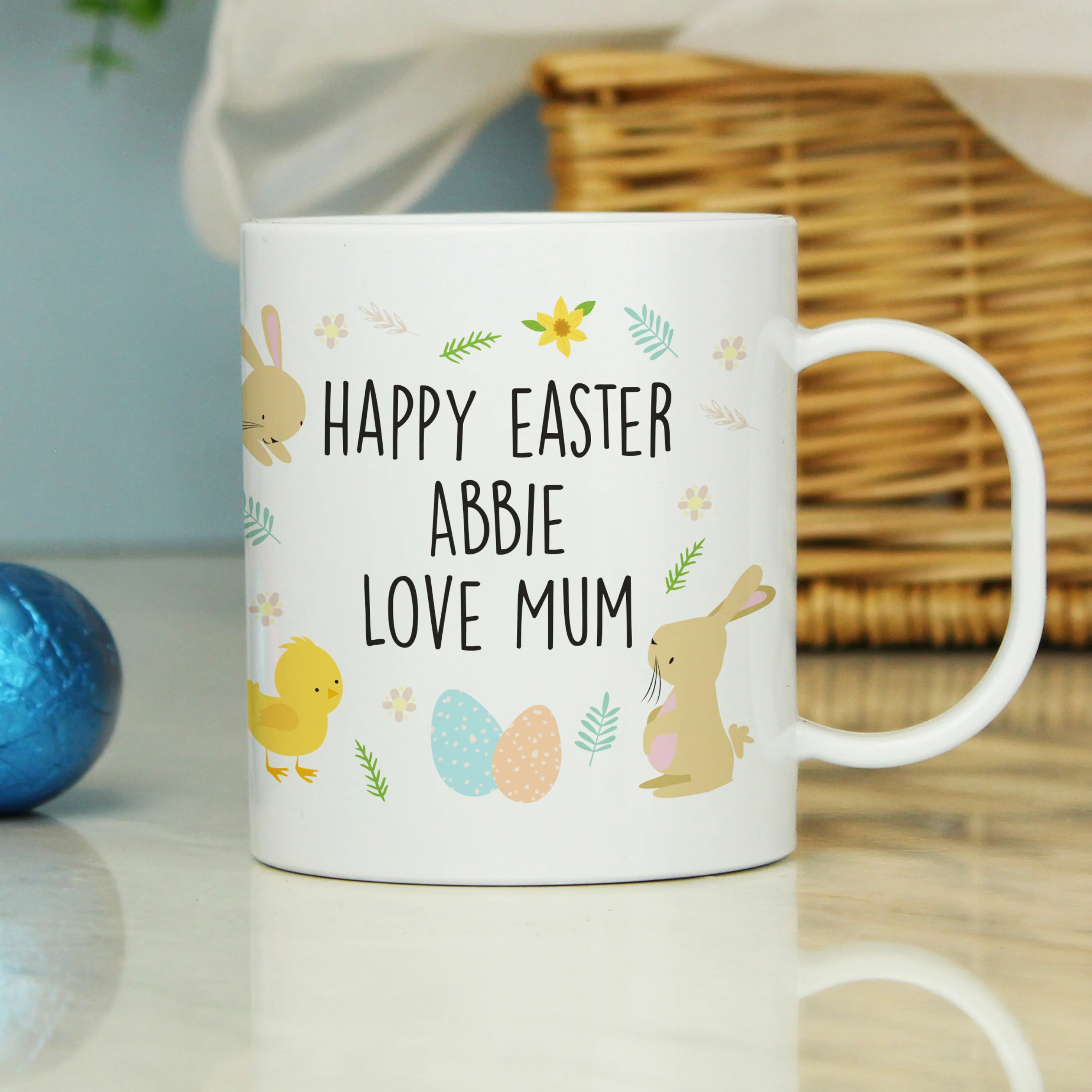 Personalised Easter Bunny Plastic Mug - Image 4