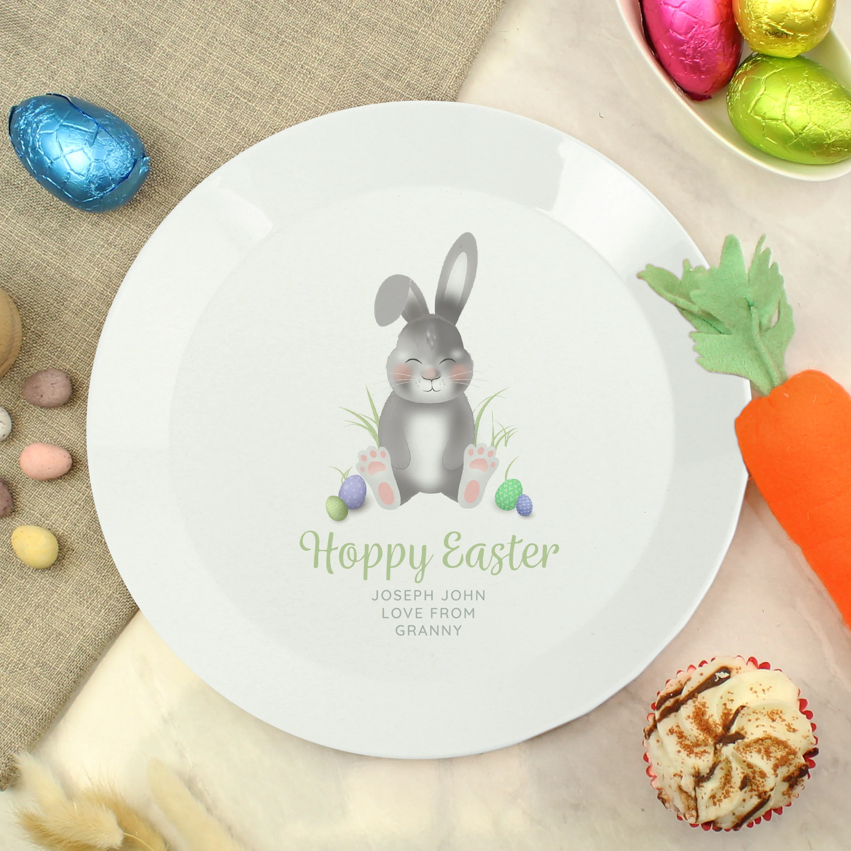 Personalised Easter Bunny Plastic Plate - Image 3