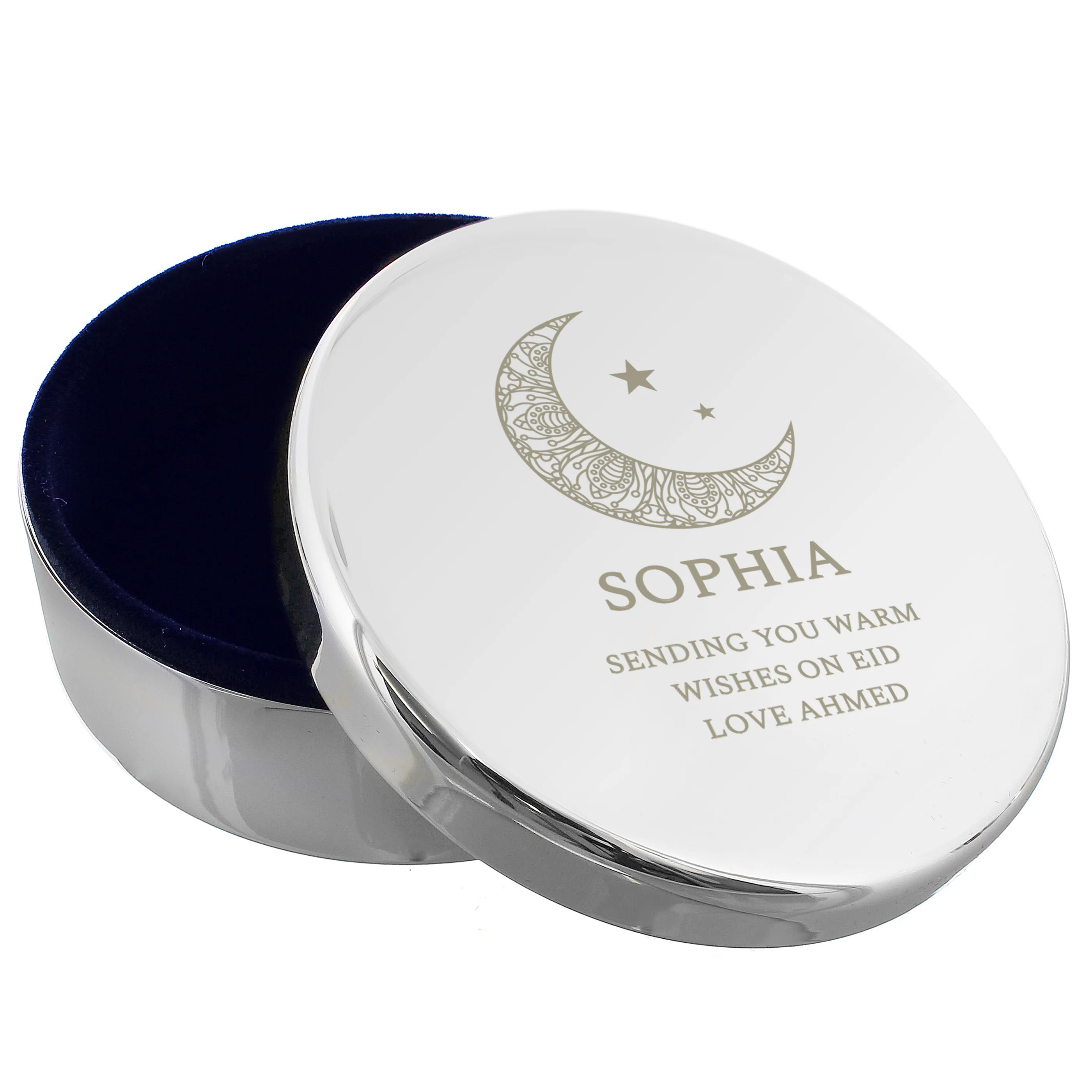Personalised Eid and Ramadan Round Trinket Box - Image 5