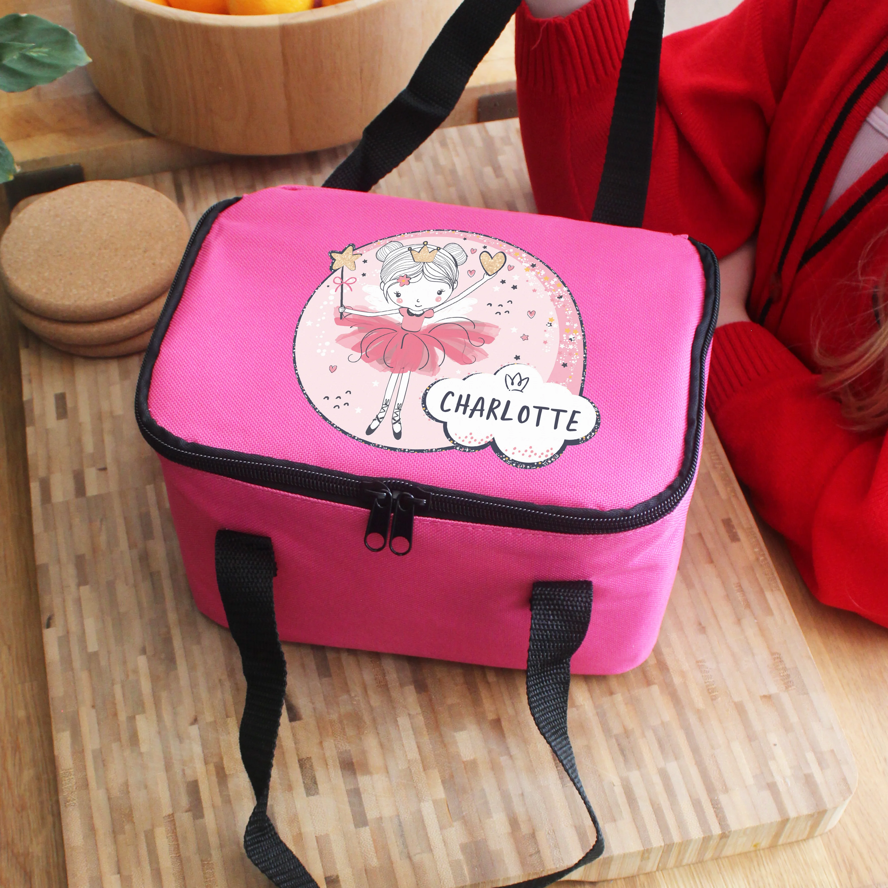 Personalised Fairy Pink Lunch Bag - Image 2