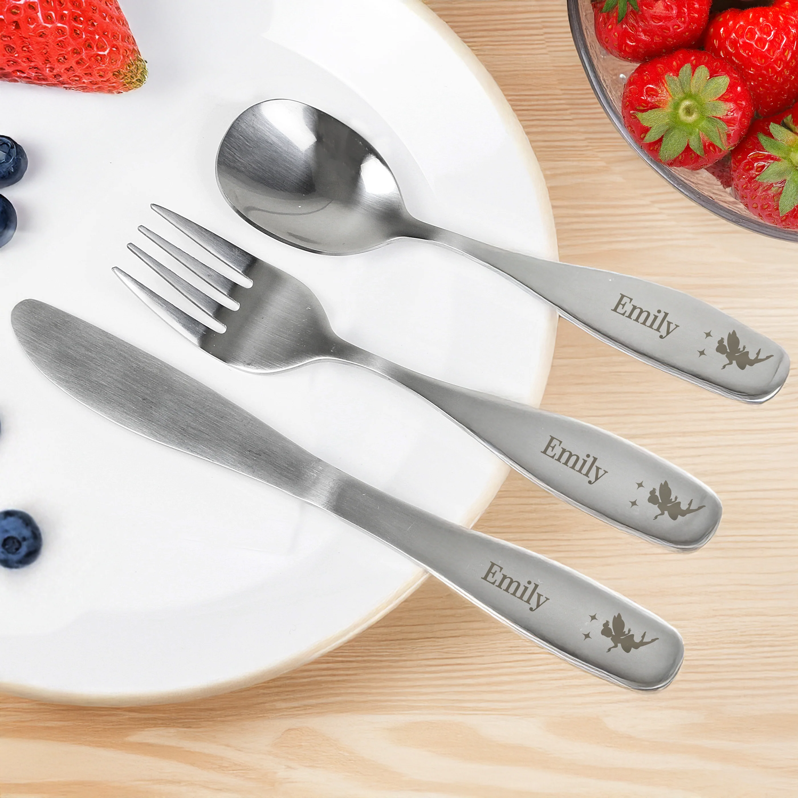 Personalised Fairy Princess 3 Piece Cutlery Set